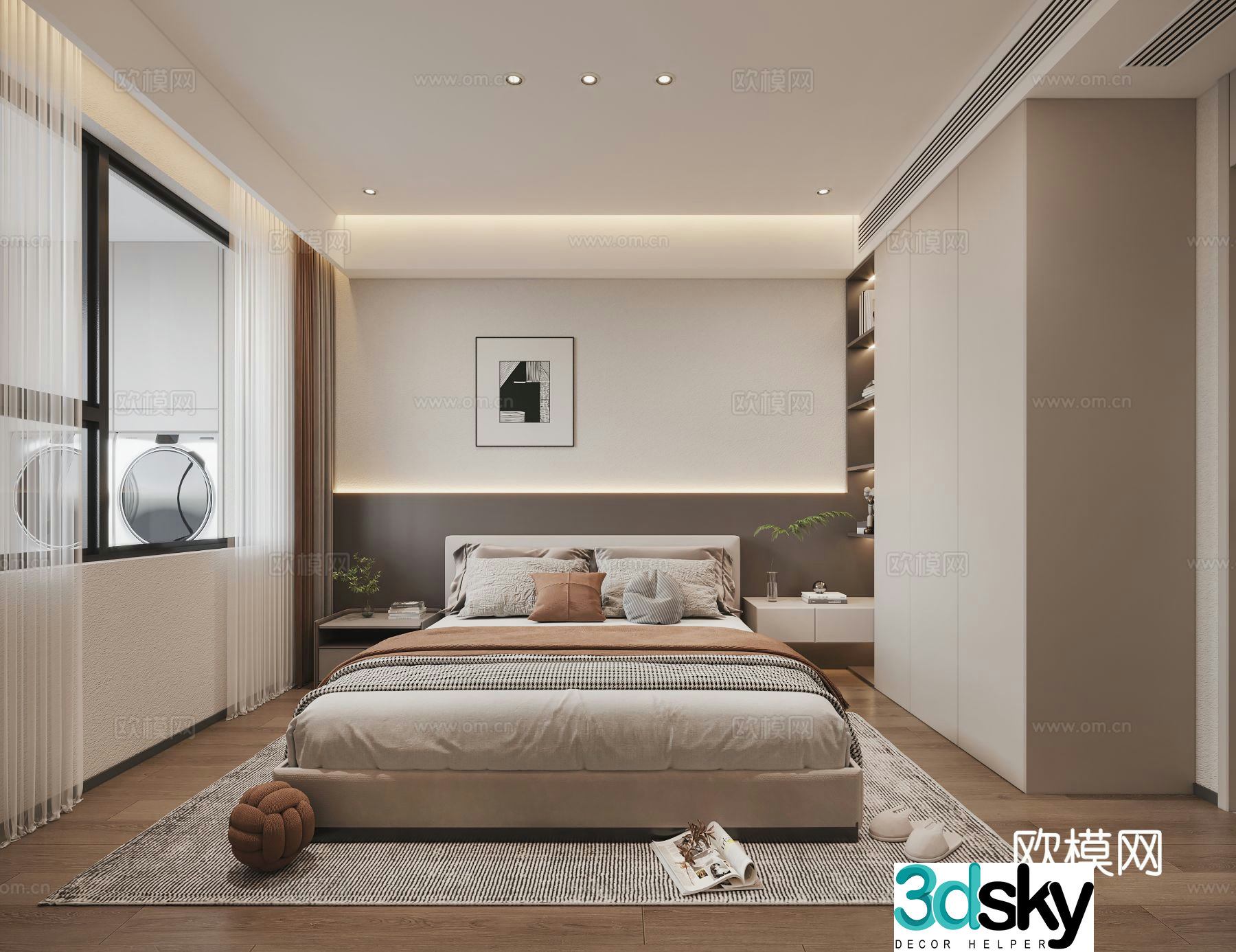 Modern bedroom second bedroom 3d model