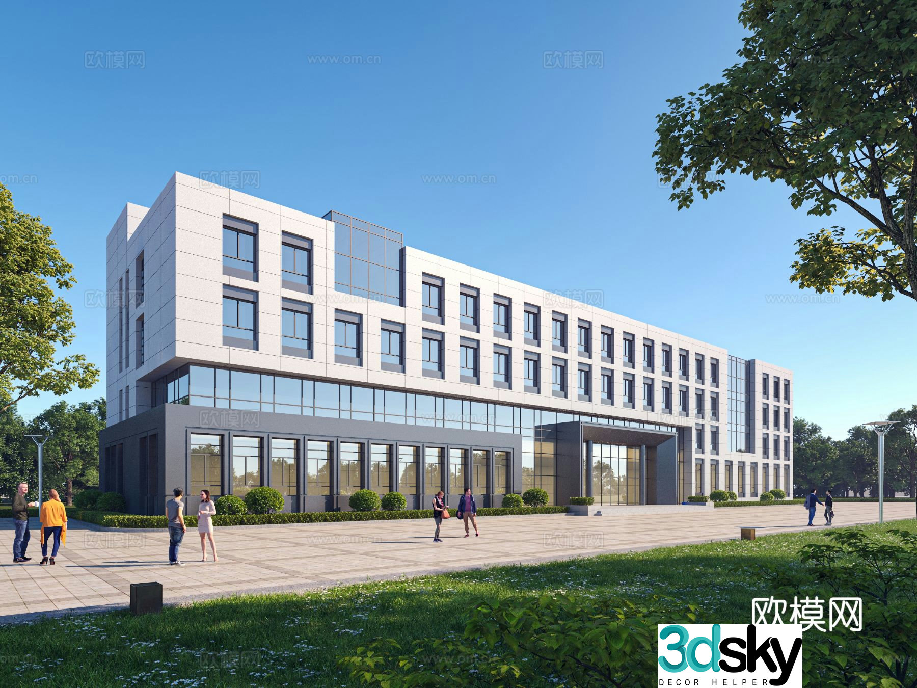 Modern Factory Industrial Park Office Building 3D model