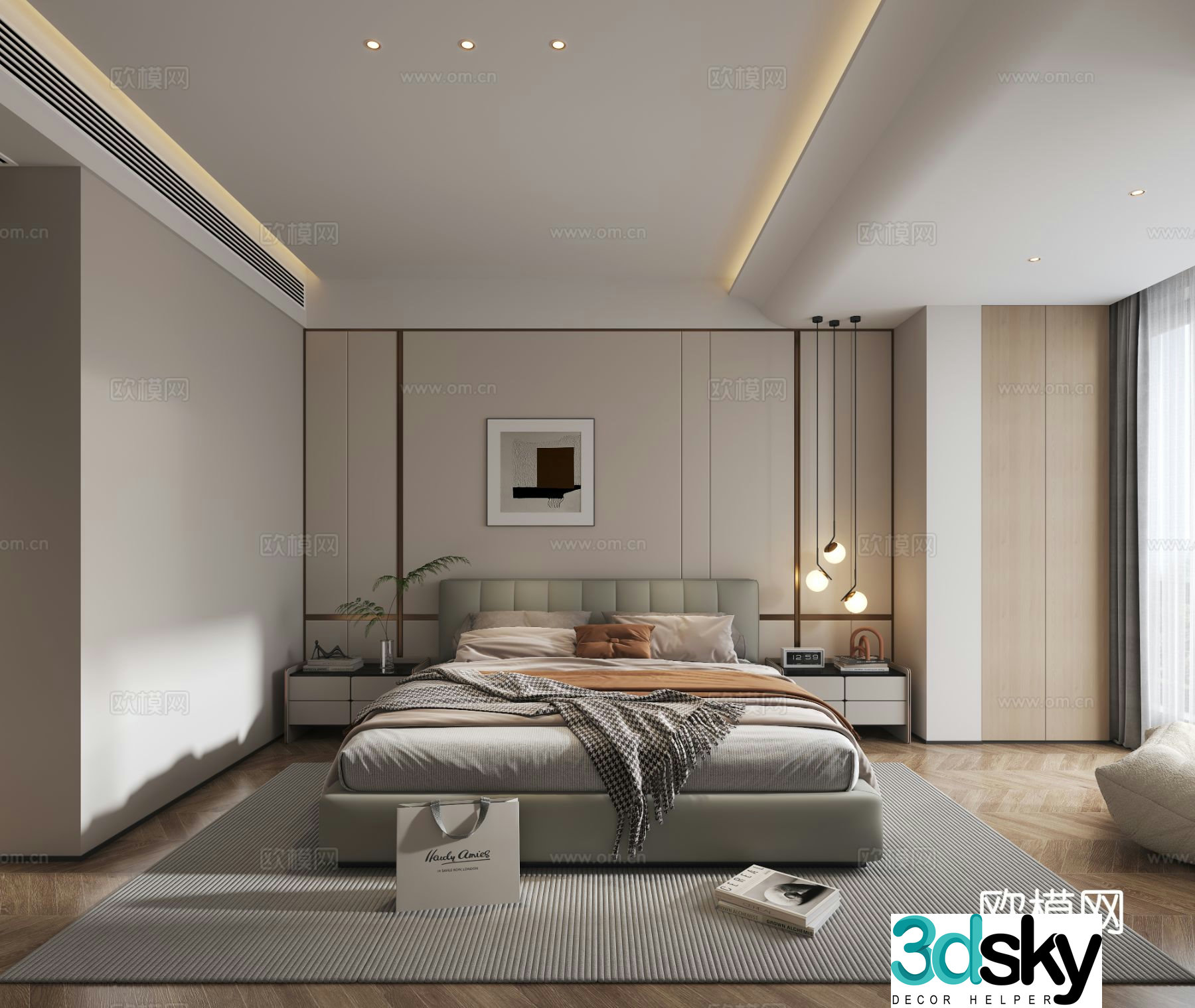 Modern bedroom second bedroom 3d model