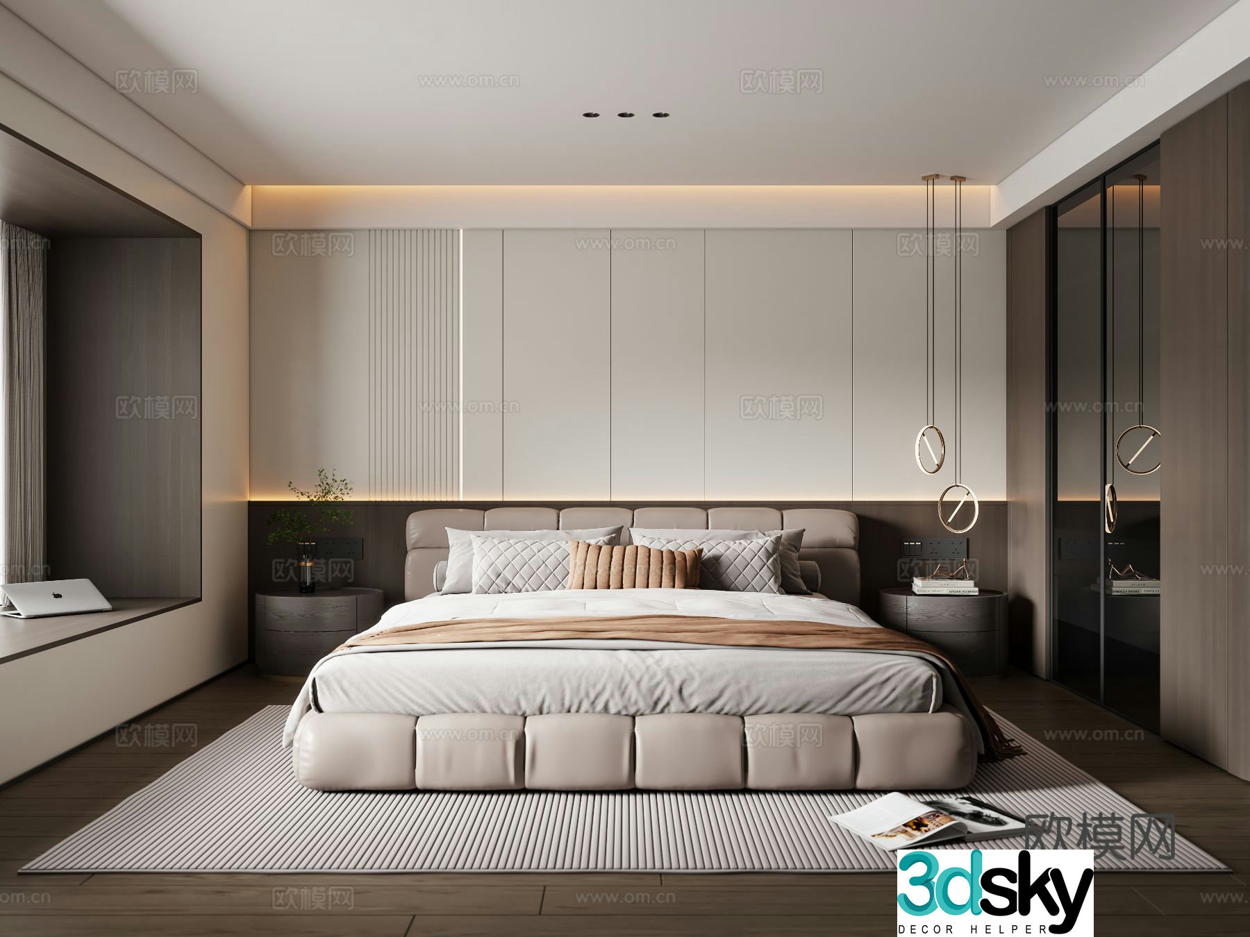 Italian bedroom master bedroom 3d model