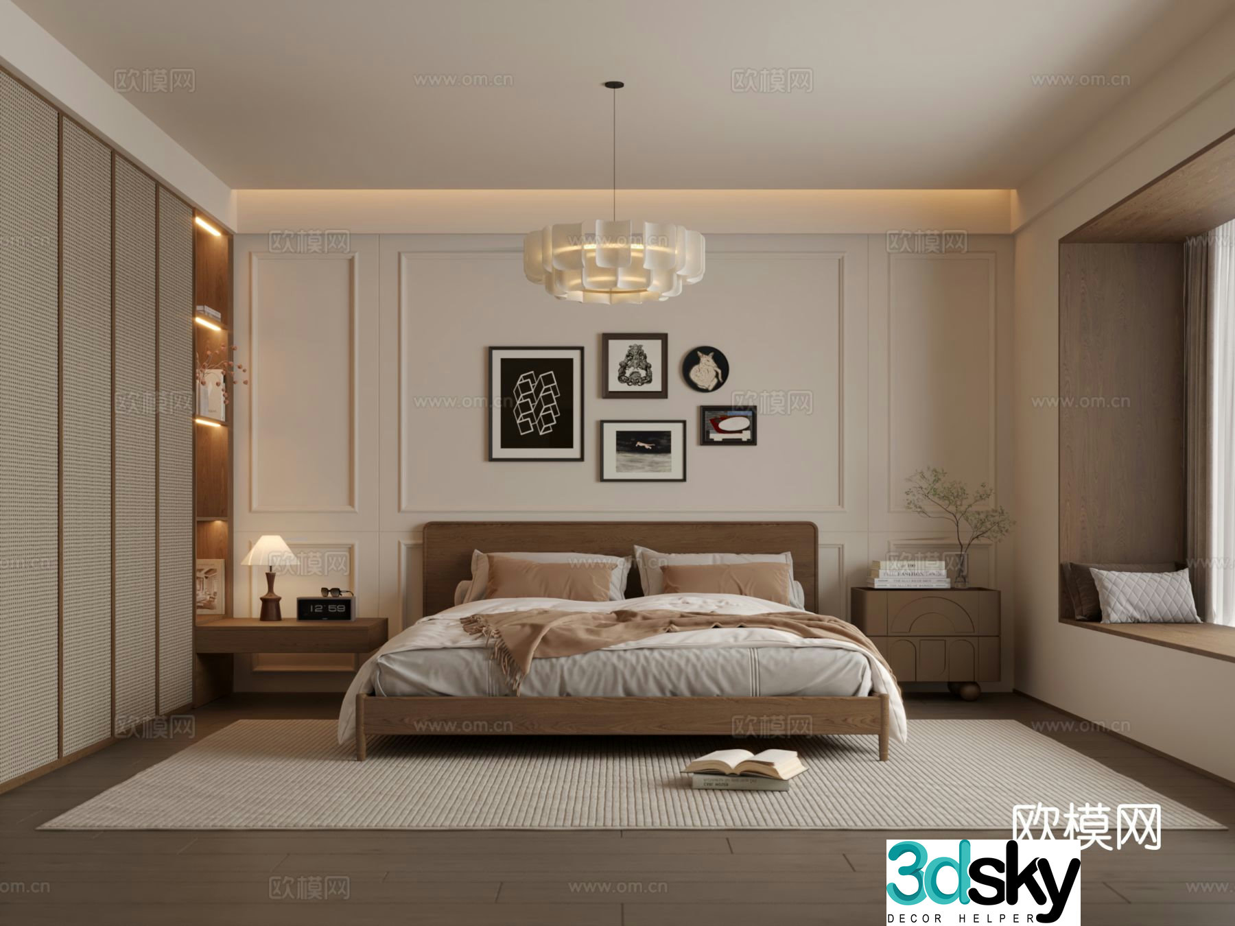 Middle style bedroom master bedroom 3D model
