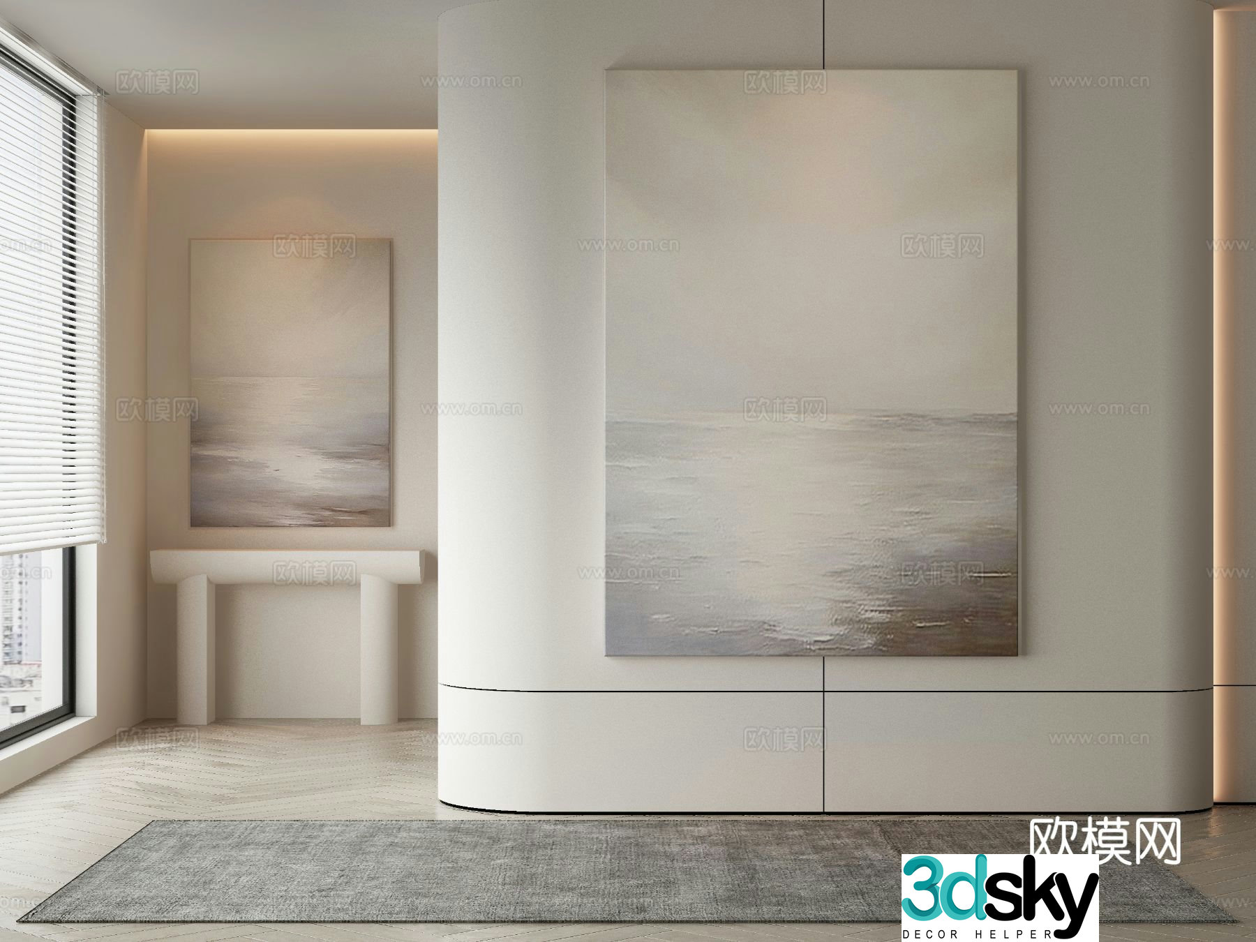 Modern decorative painting Abstract painting 3d model