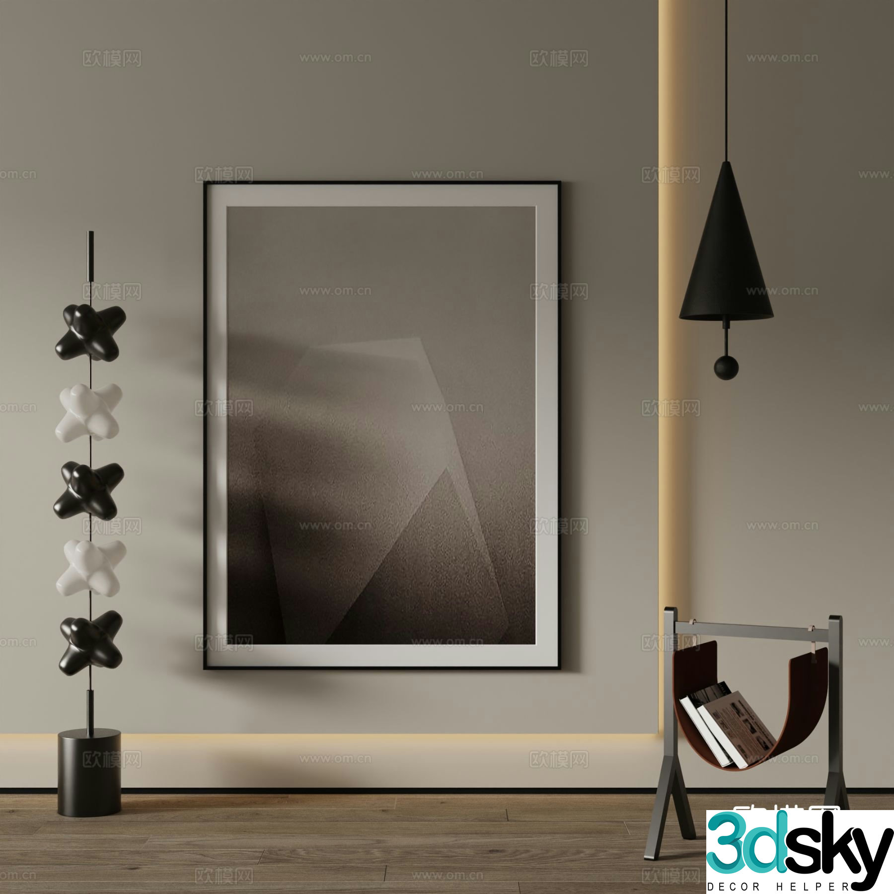 Modern decorative painting Abstract painting 3d model