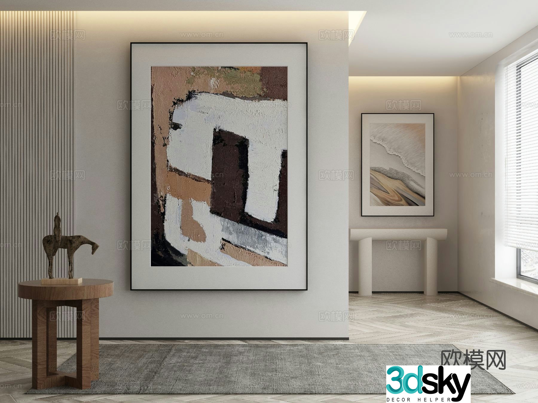 Modern decorative painting Abstract painting 3d model