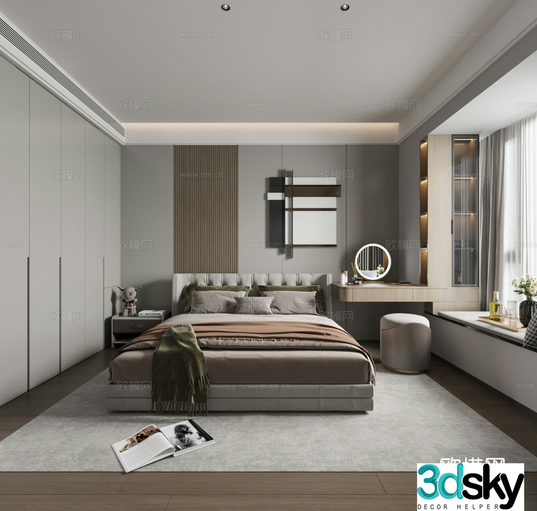 Modern bedroom second bedroom 3d model