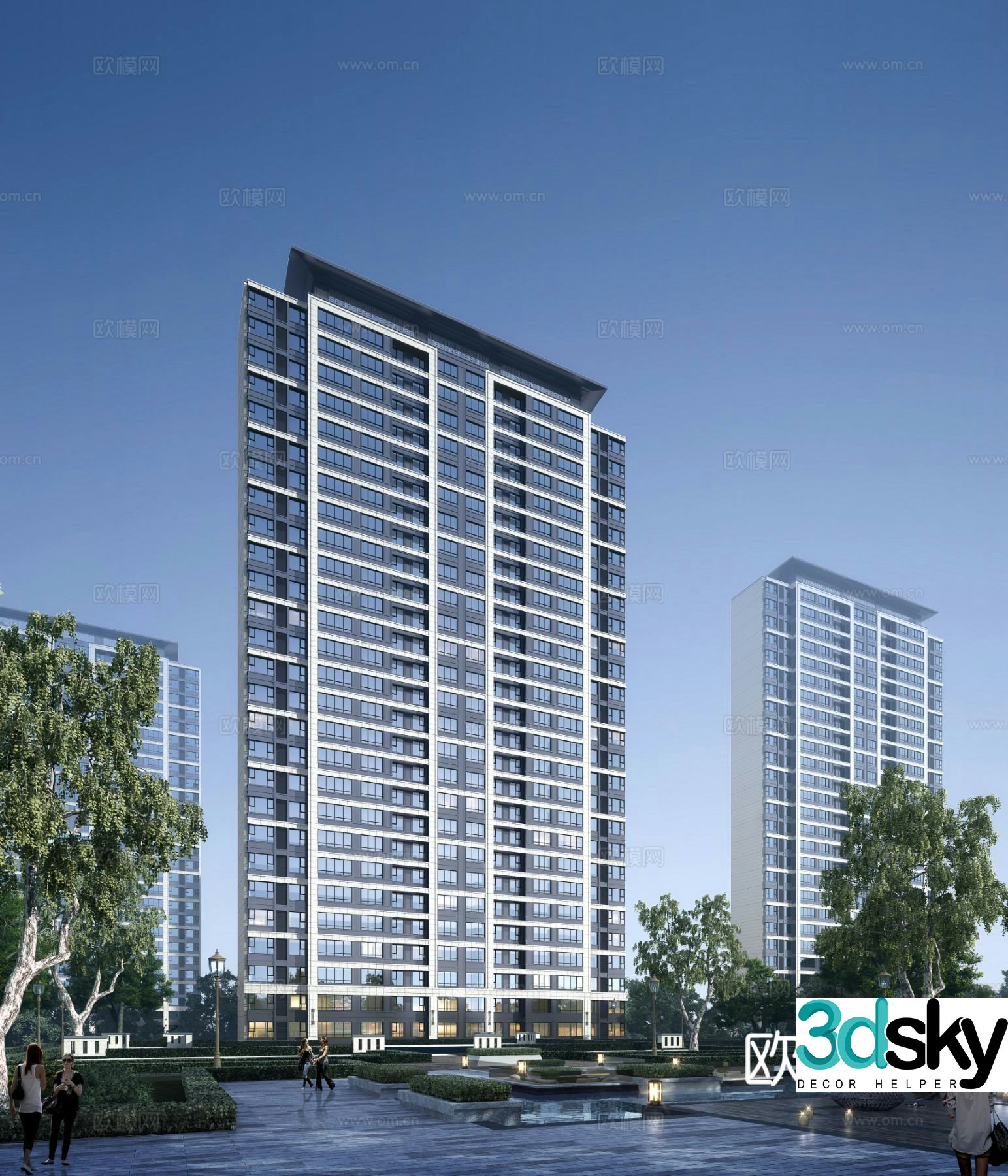 3D model of high -rise residential buildings 3D model