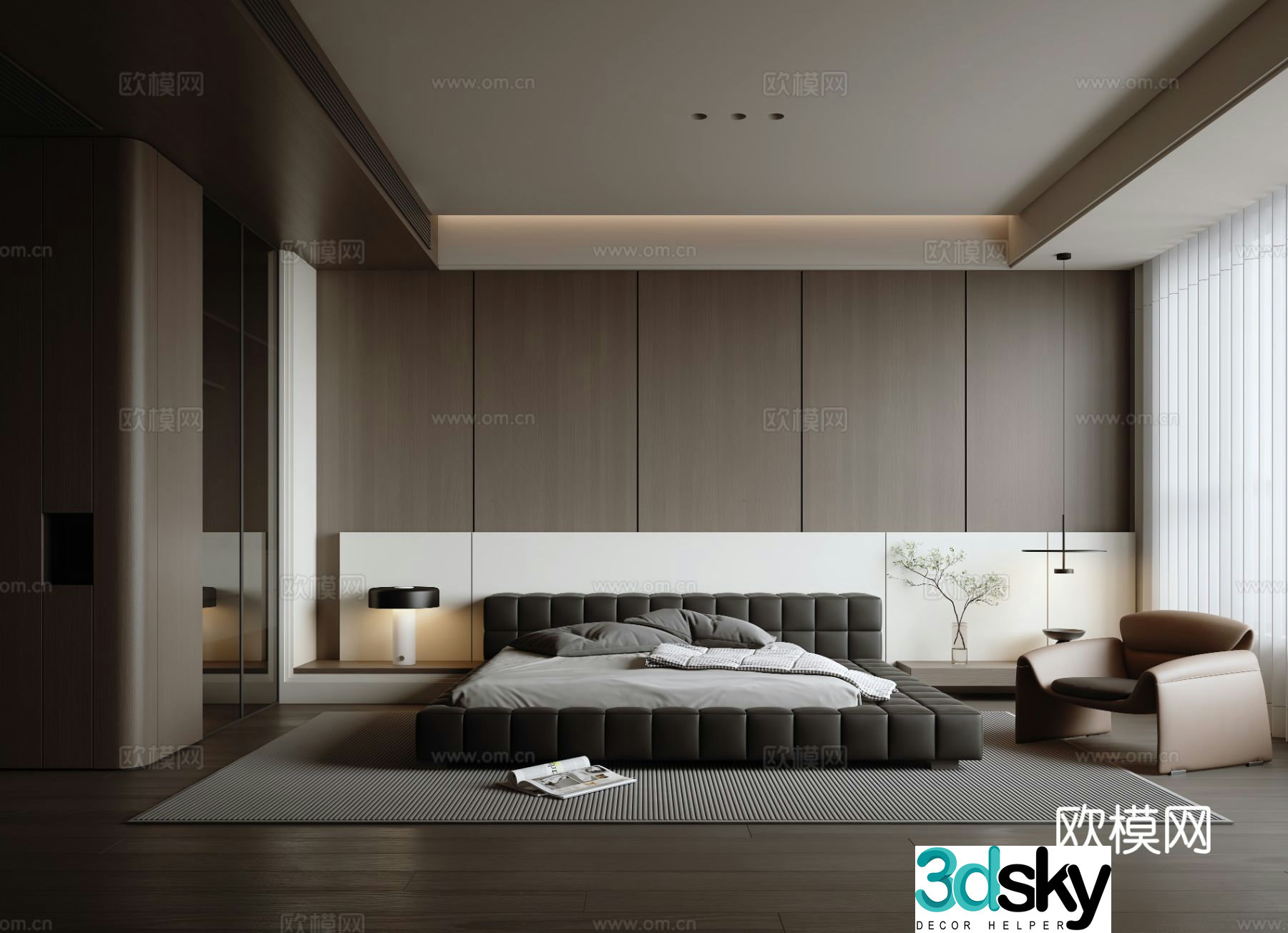 Italian bedroom master bedroom 3d model