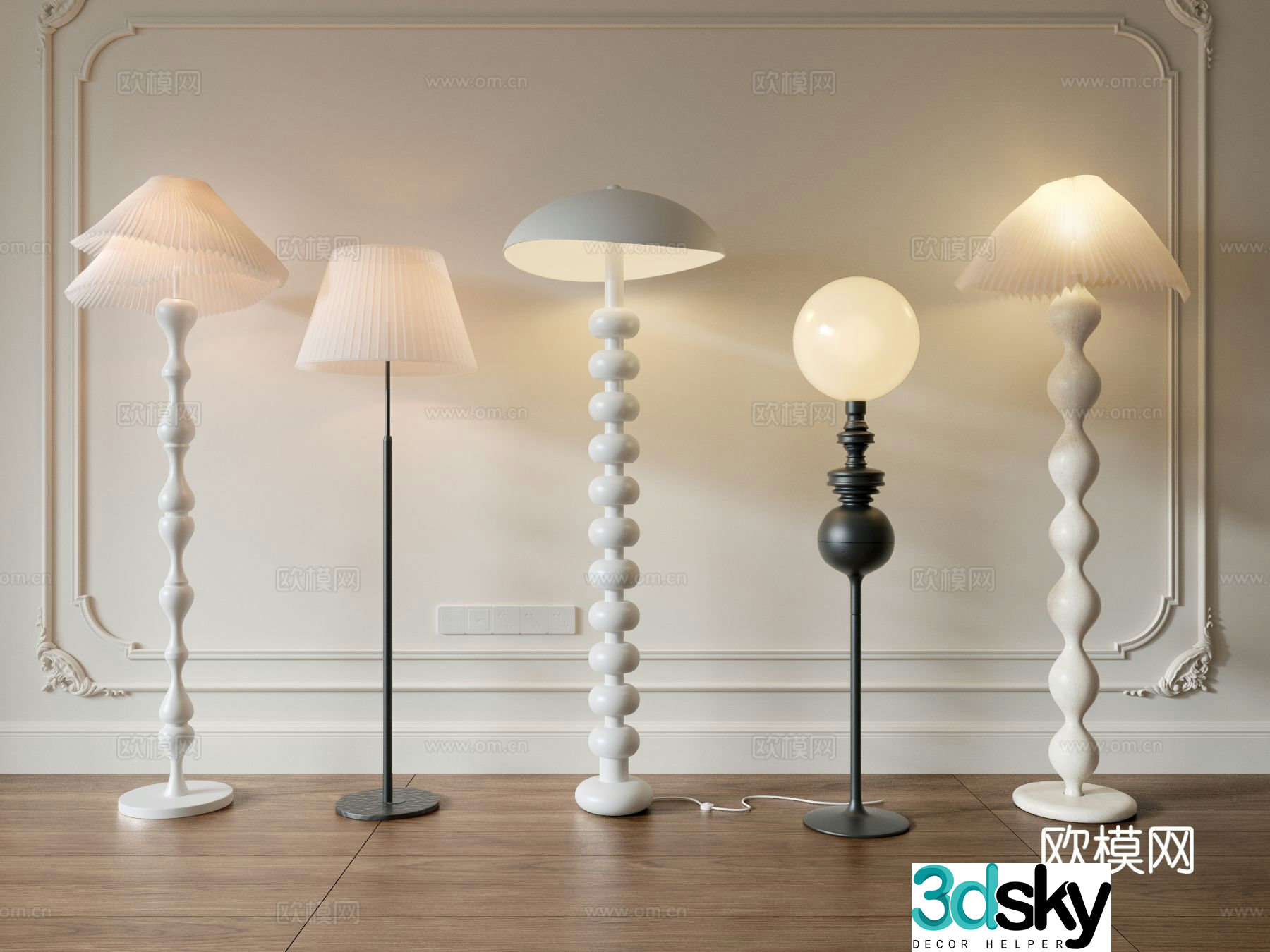 French floor lamp 3d model