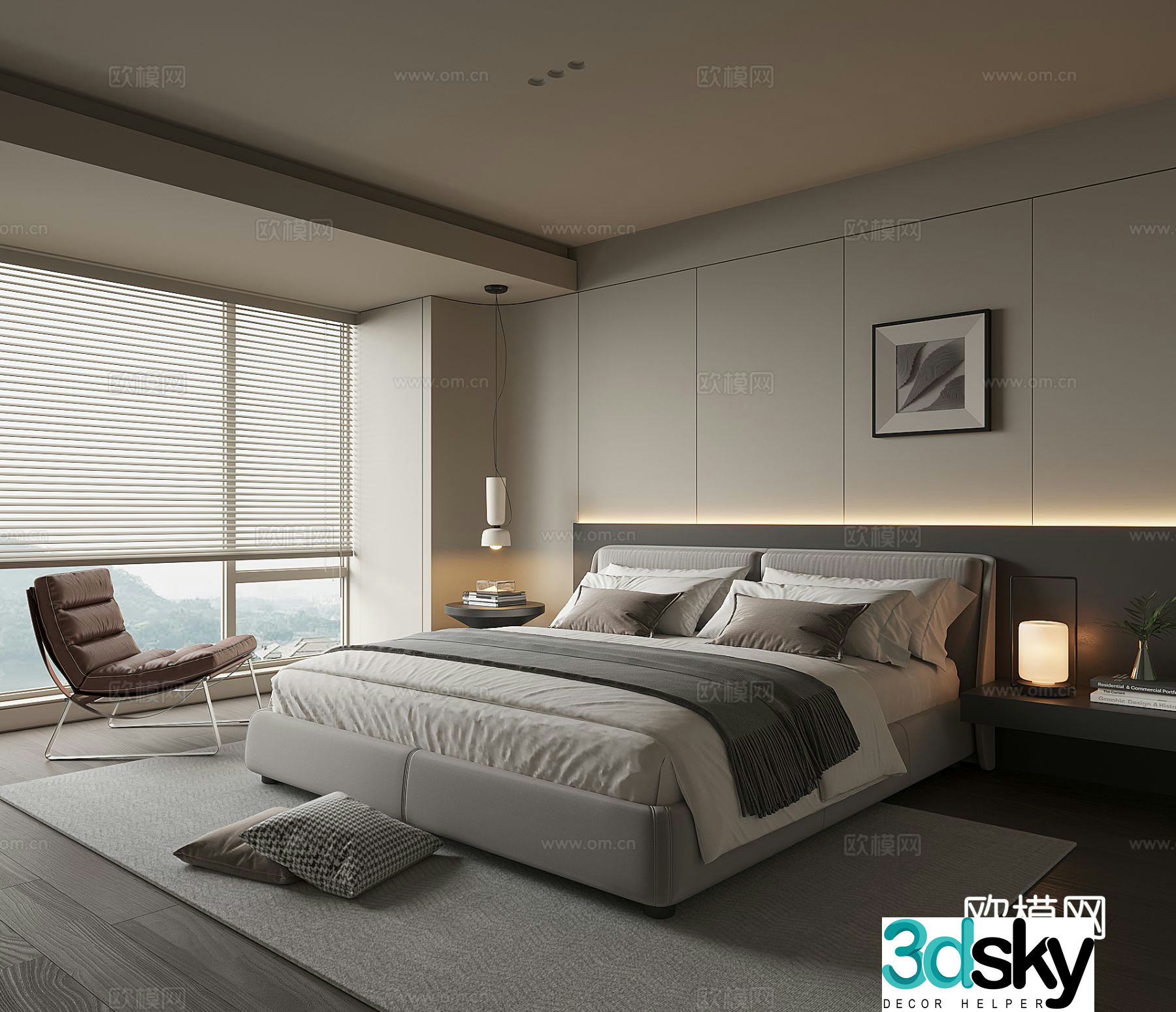 Modern bedroom master bedroom 3d model