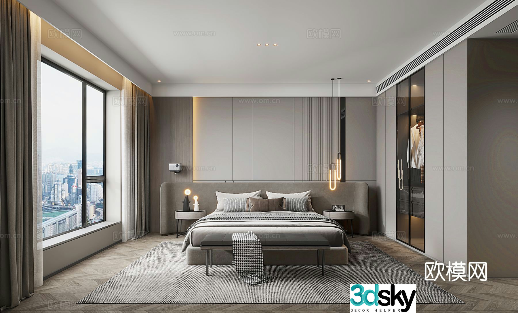 Italian bedroom master bedroom 3d model