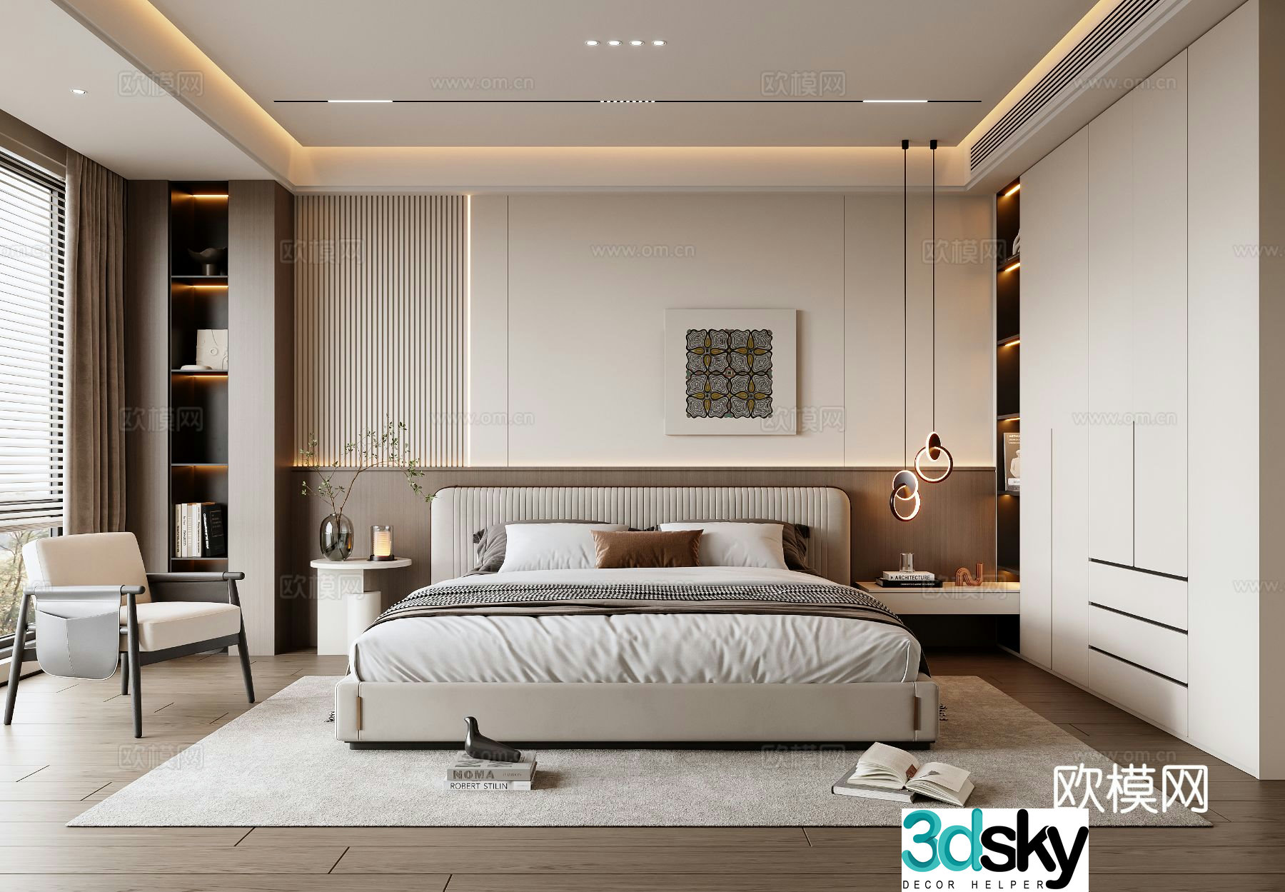 Modern bedroom master bedroom 3d model