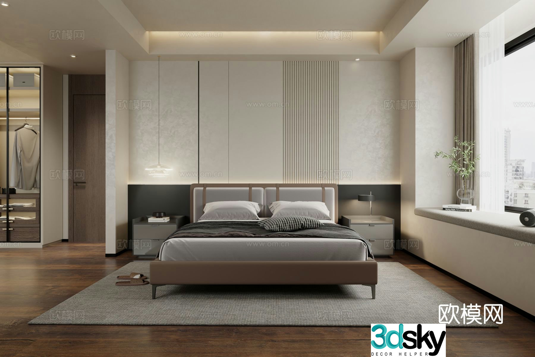 Modern bedroom Master bedroom Cloakroom 3d model