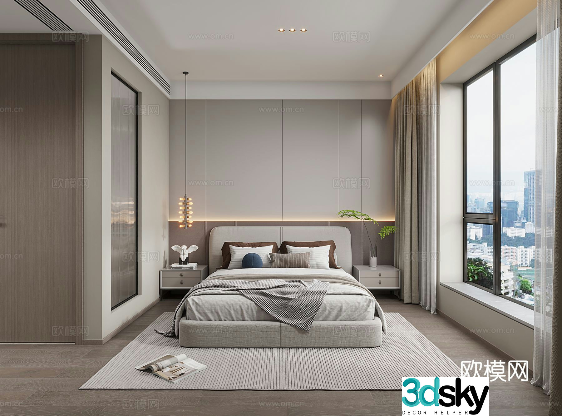 Modern bedroom second bedroom 3d model