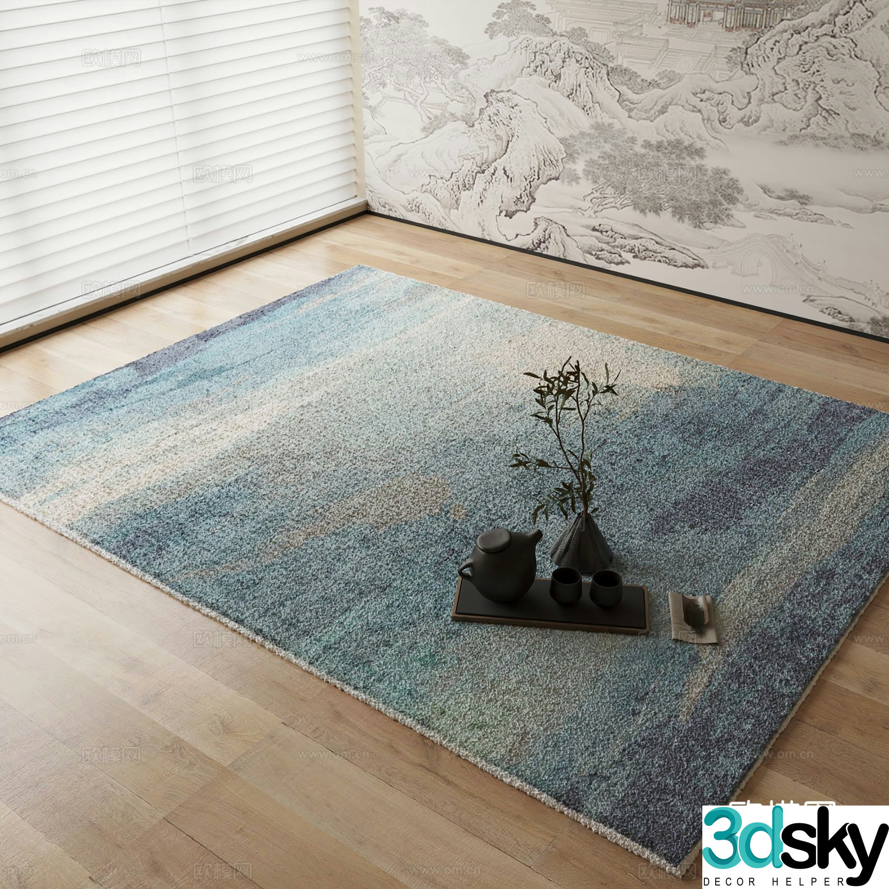 New Chinese carpet 3D model