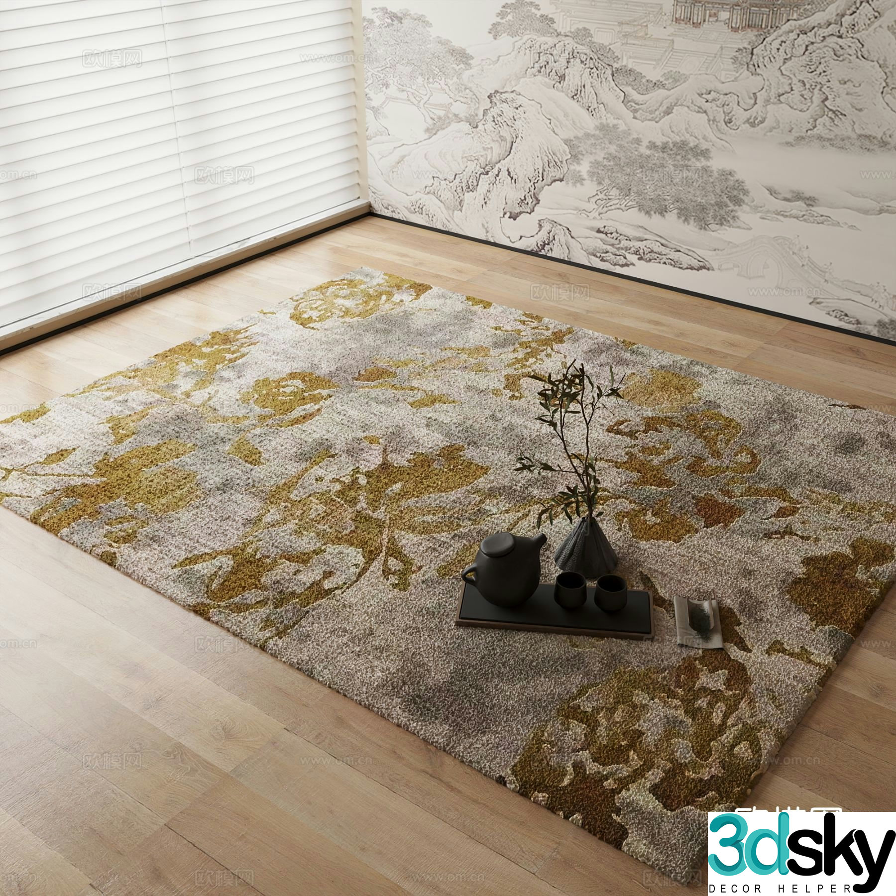 New Chinese carpet 3D model