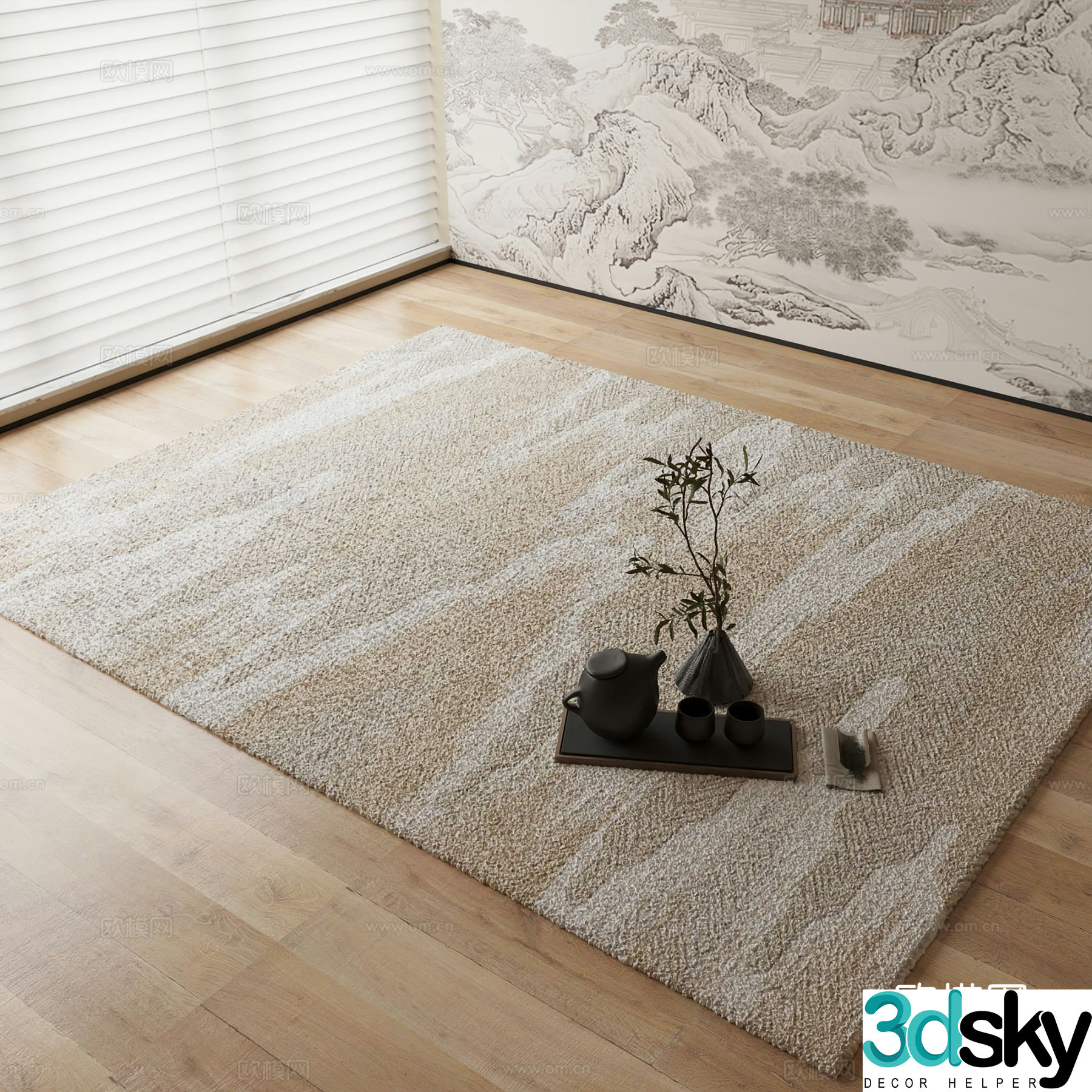 New Chinese carpet 3D model