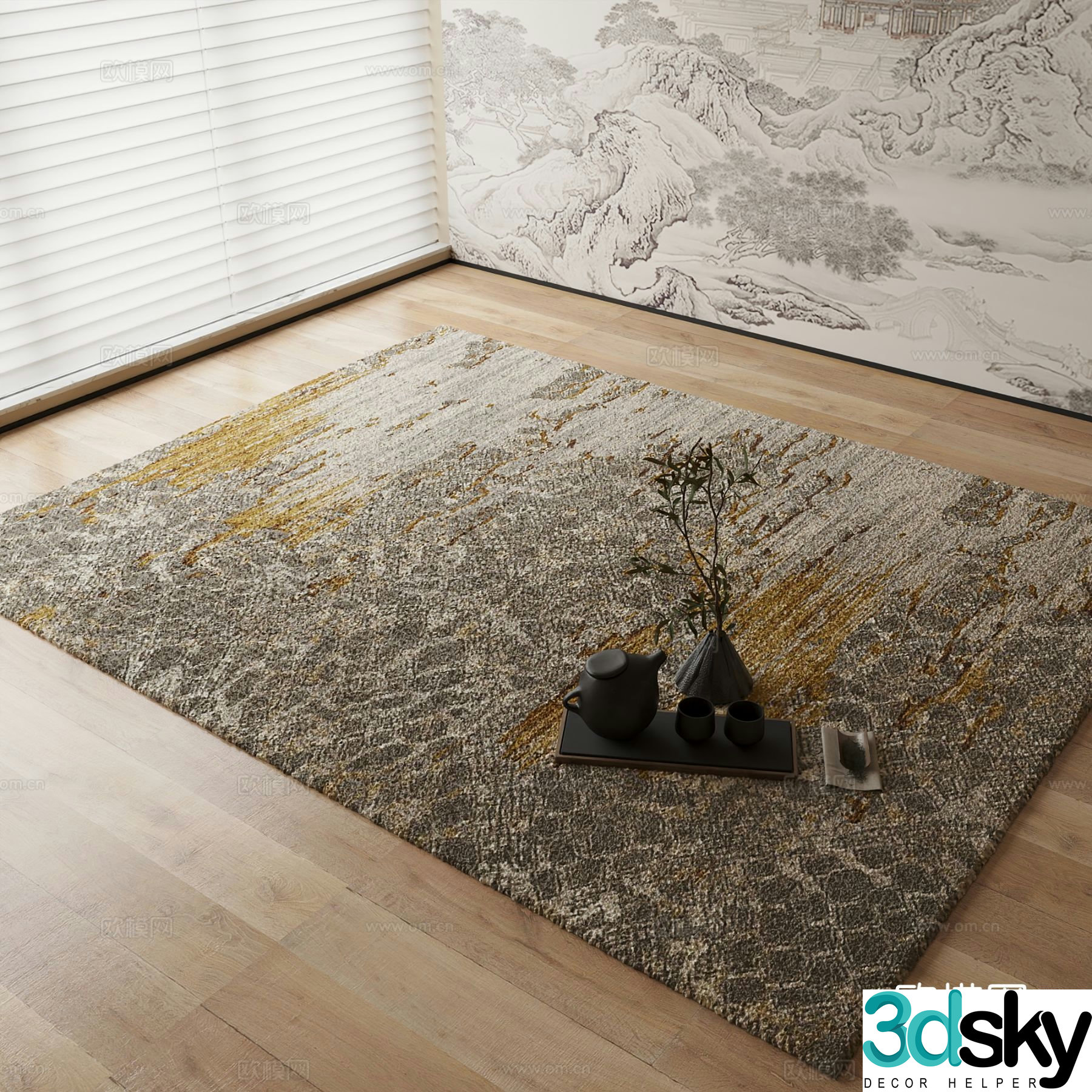 New Chinese carpet 3D model