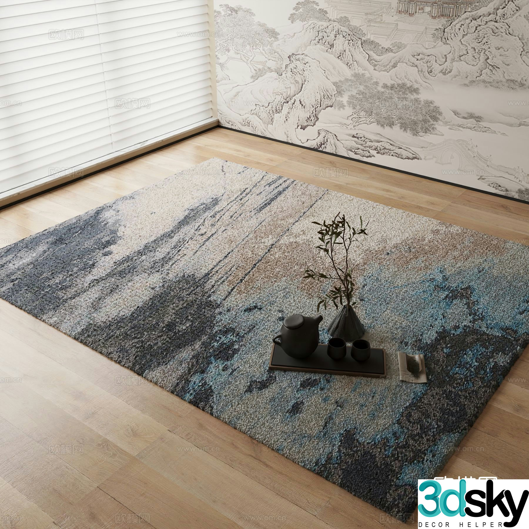 New Chinese carpet 3D model