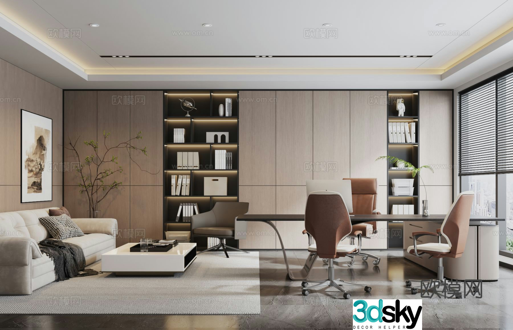 Modern manager office 3d model