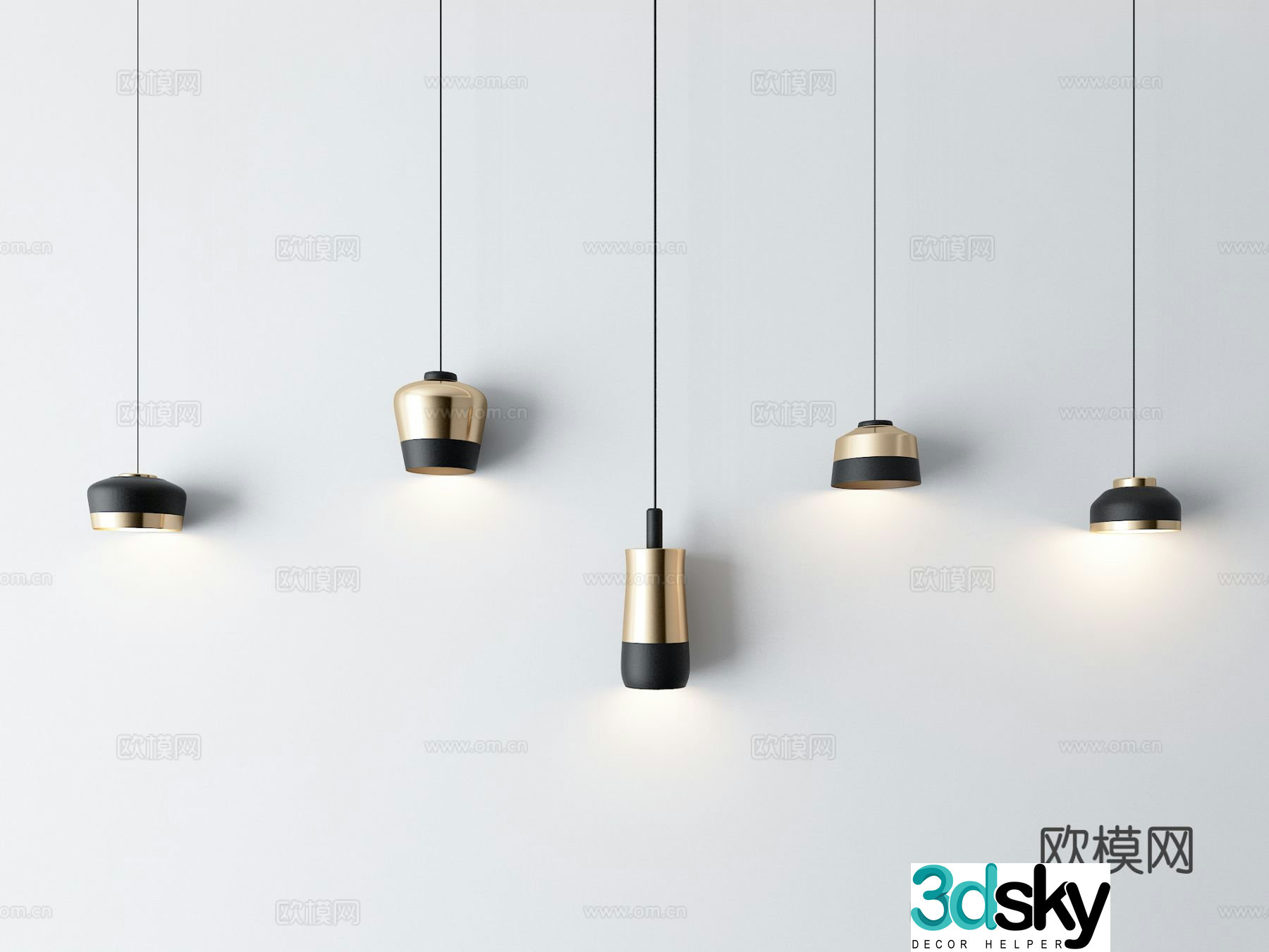 Modern small chandelier 3d model