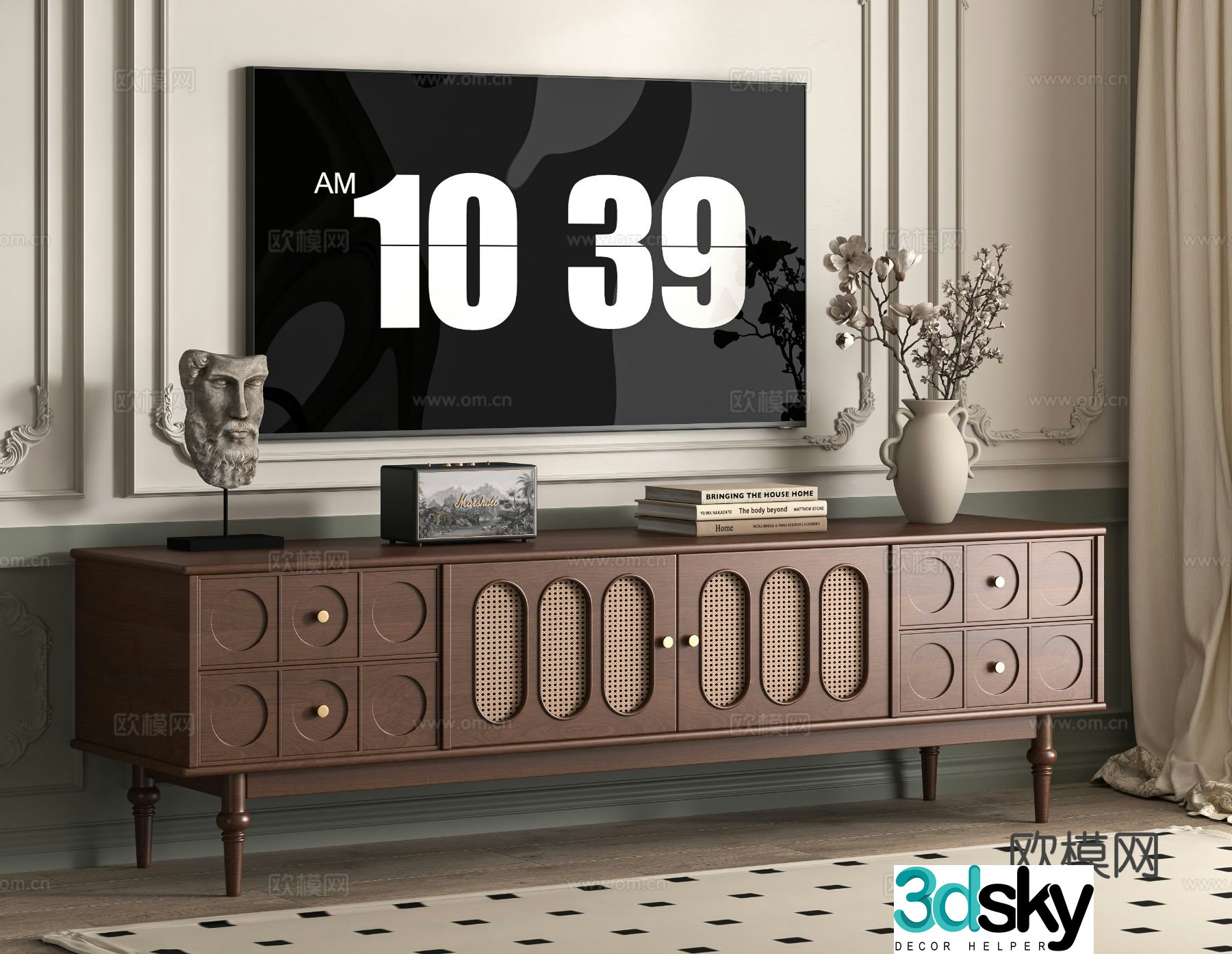 Middle-aged TV cabinet 3D model