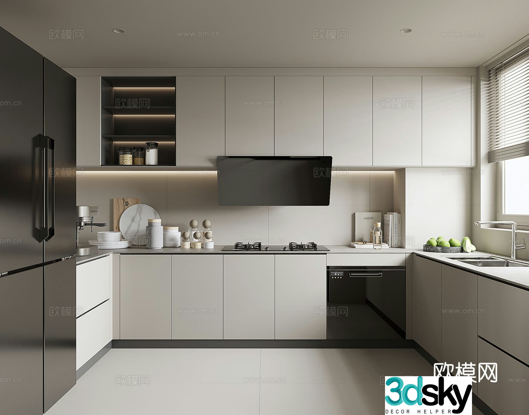 Modern home kitchen 3d model