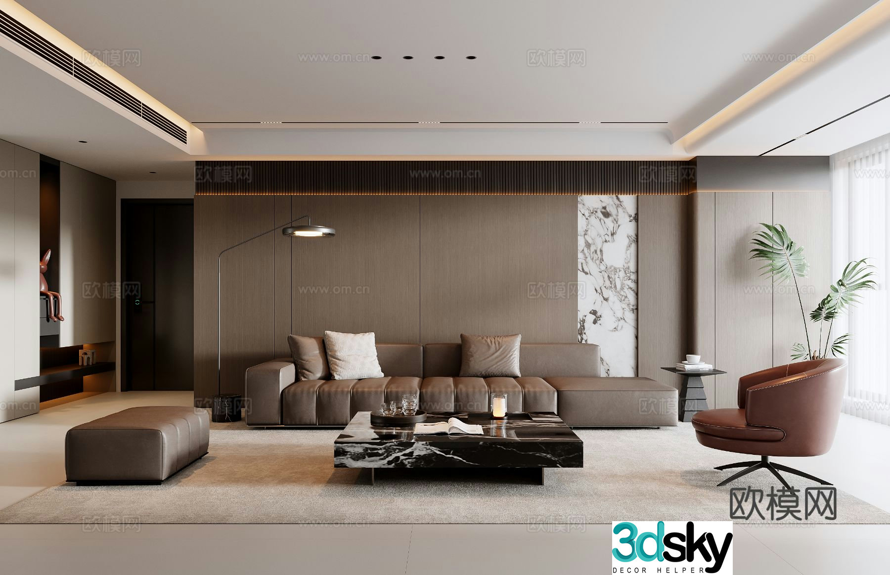Italian living room 3d model