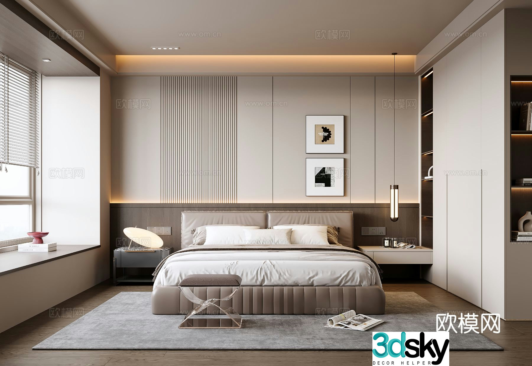 Italian bedroom master bedroom 3d model