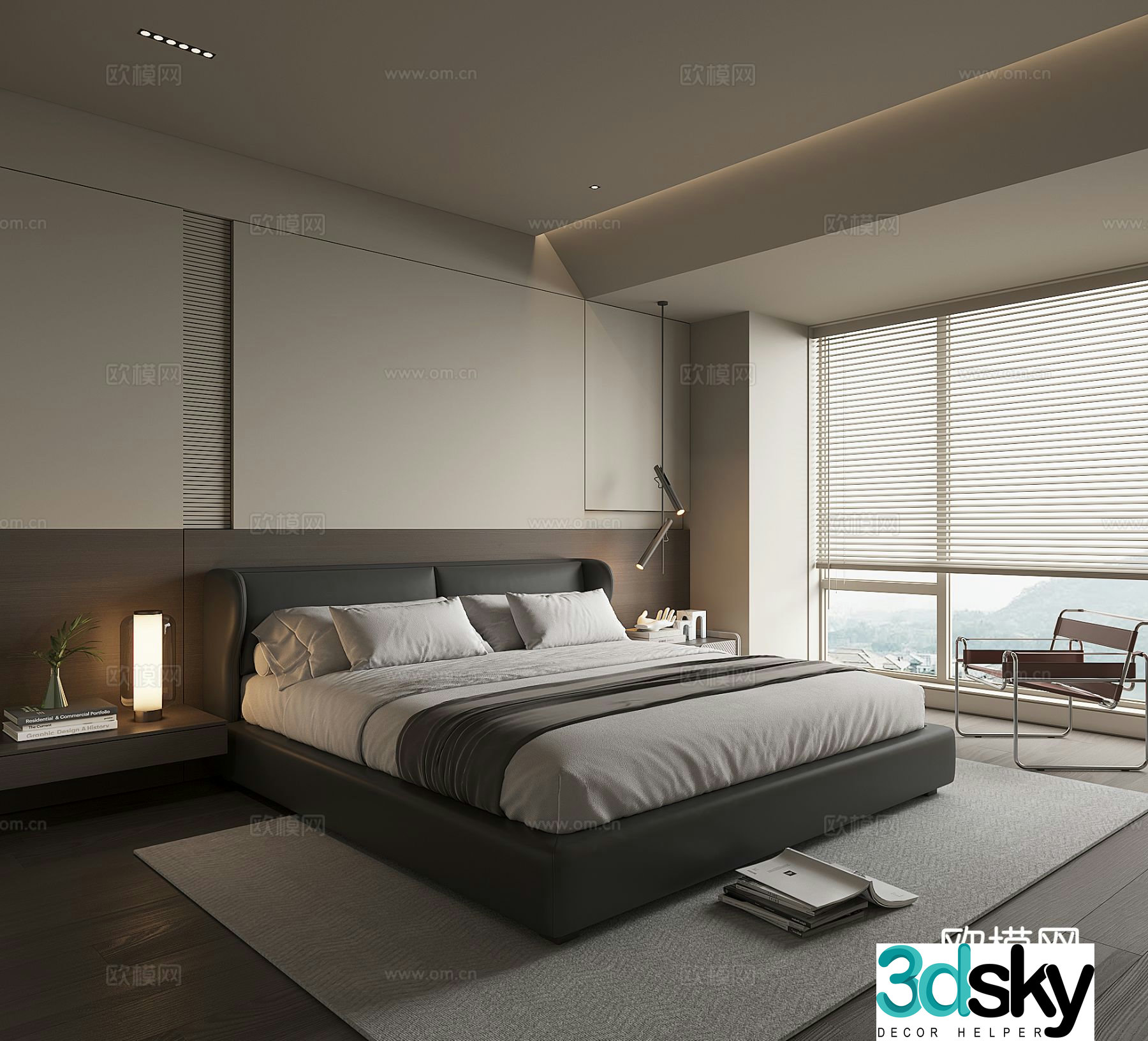 Modern home bedroom master bedroom 3d model