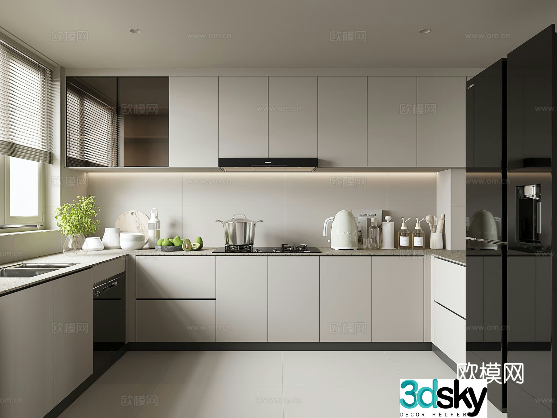 Modern home kitchen 3d model