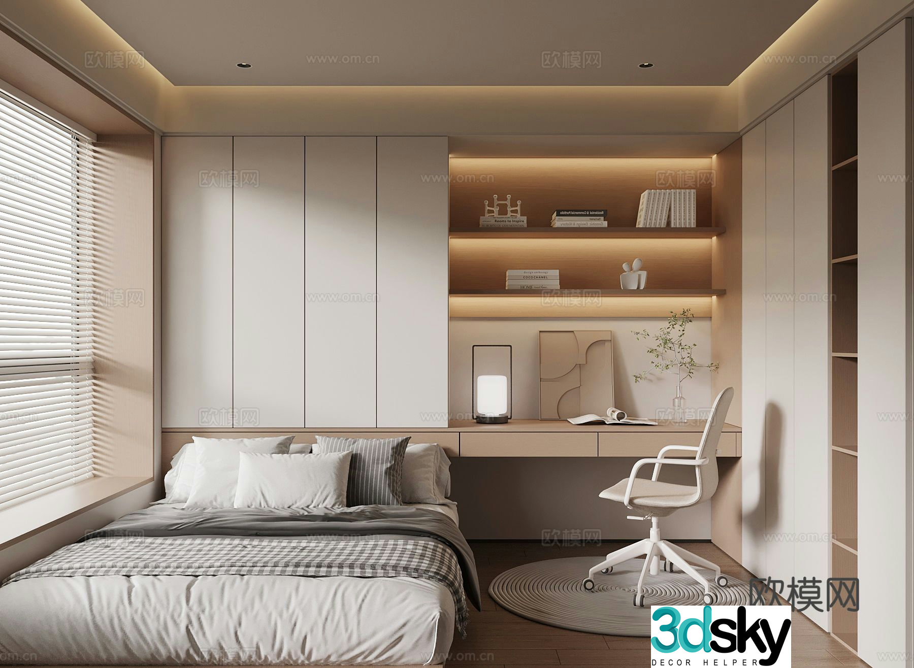 Modern tatami bedroom 3d model