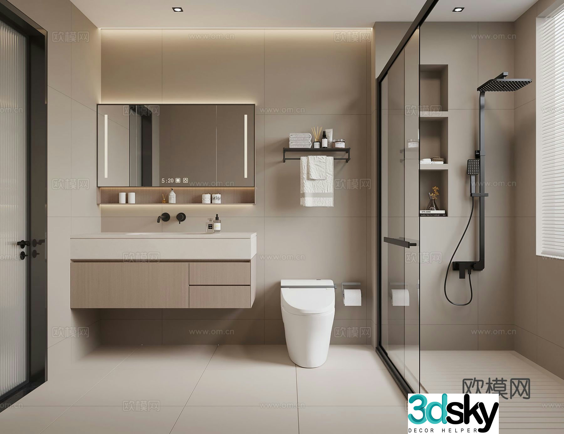 Modern bathroom bathroom 3d model