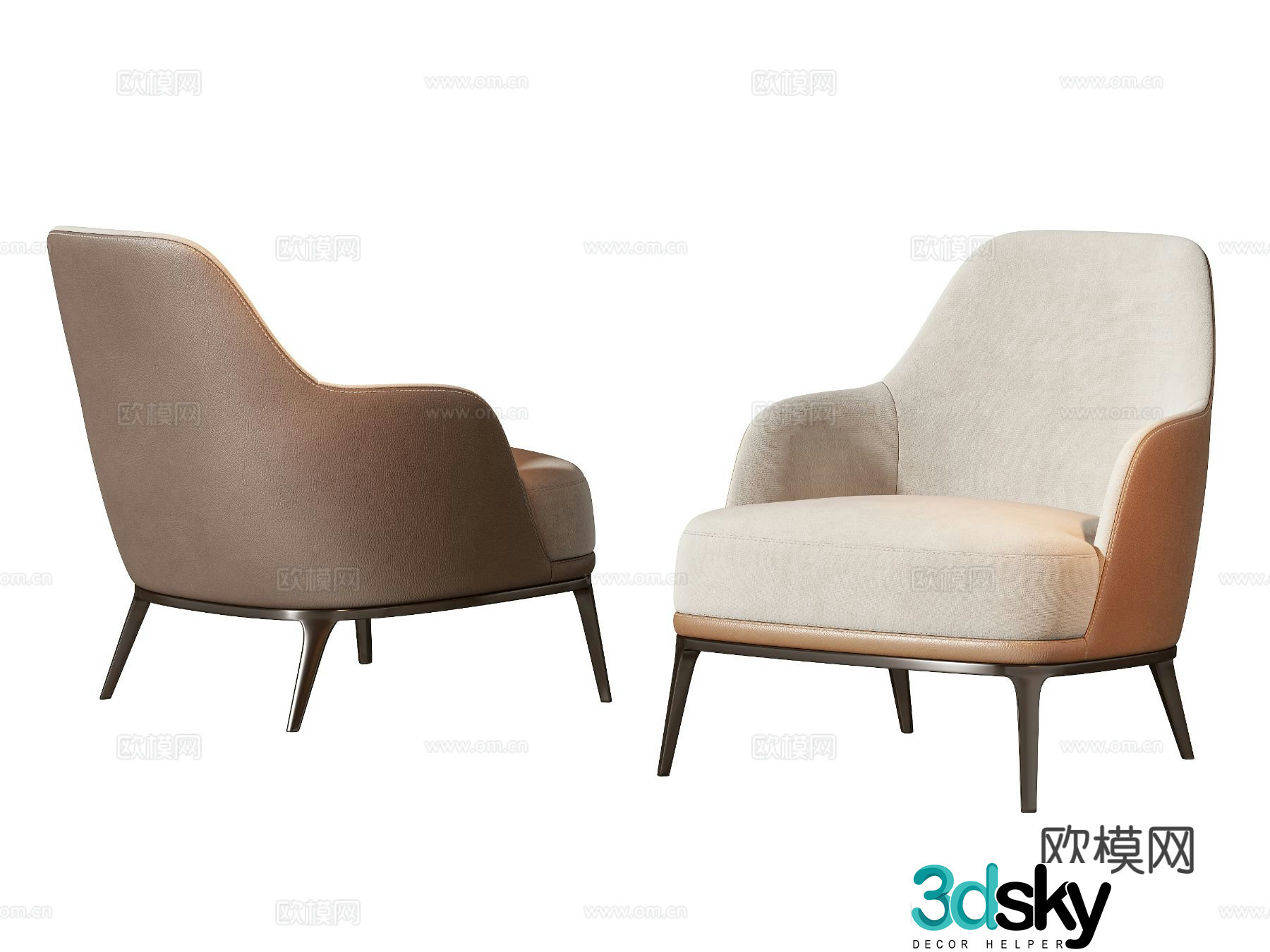 Simple European leisure chair sofa chair 3d model