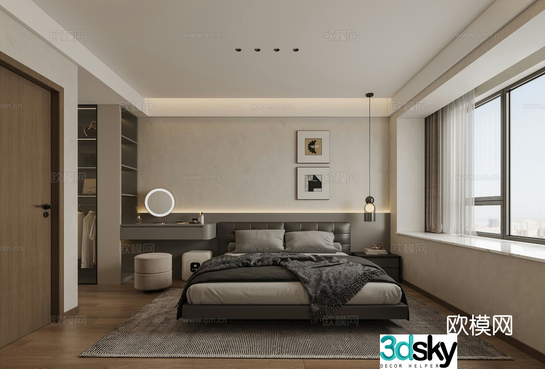 Modern bedroom master bedroom 3d model