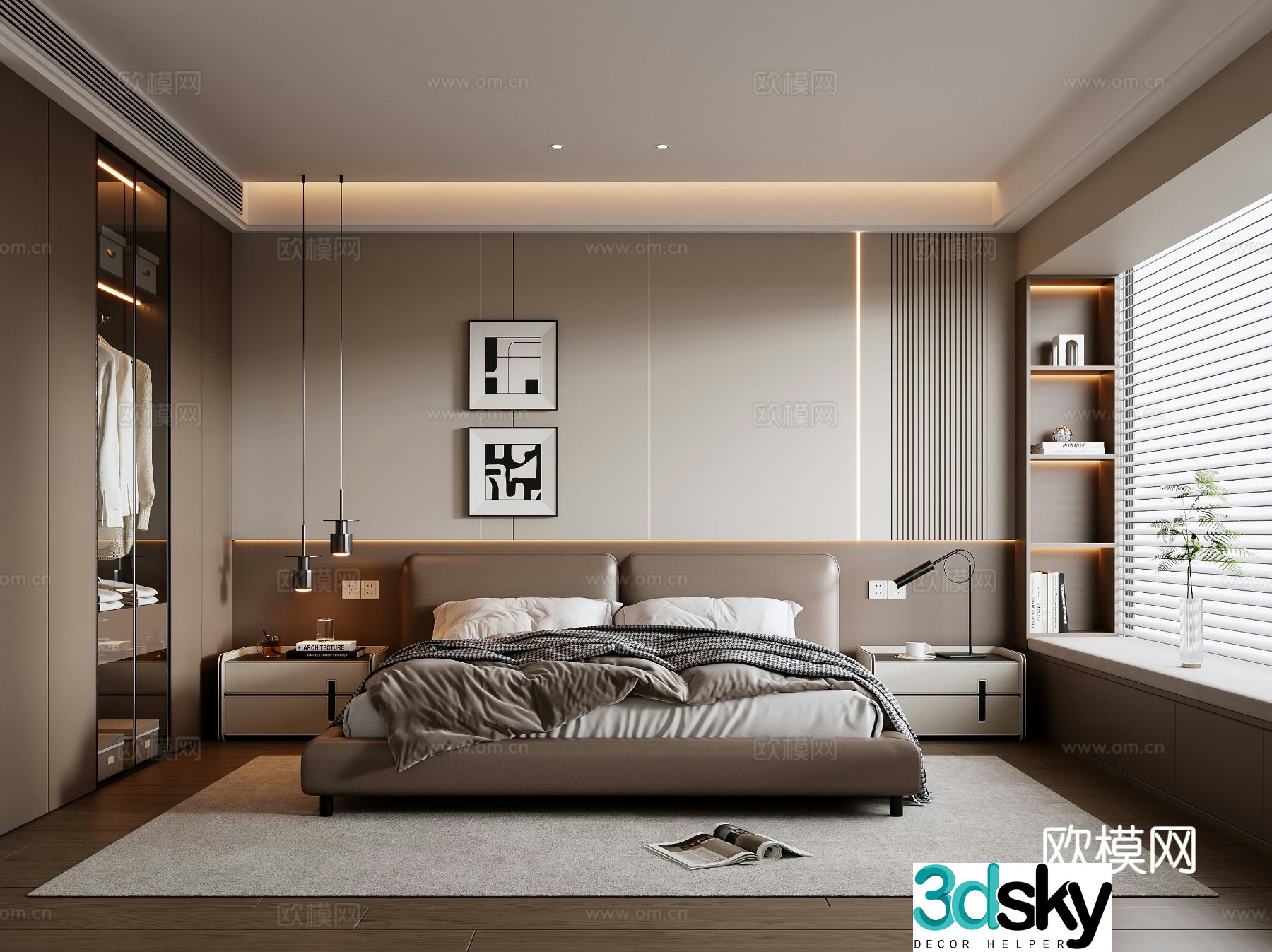 Italian bedroom master bedroom 3d model