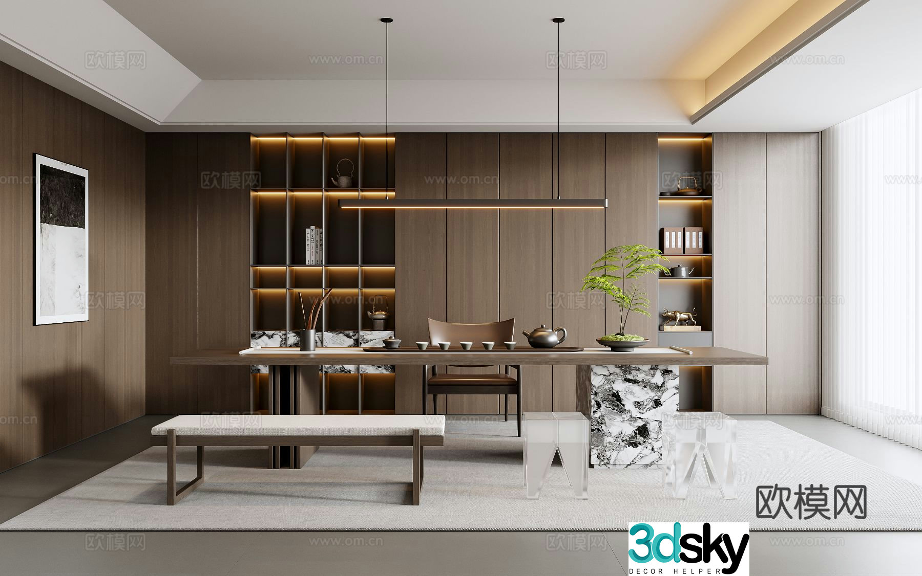 Italian tea room 3d model