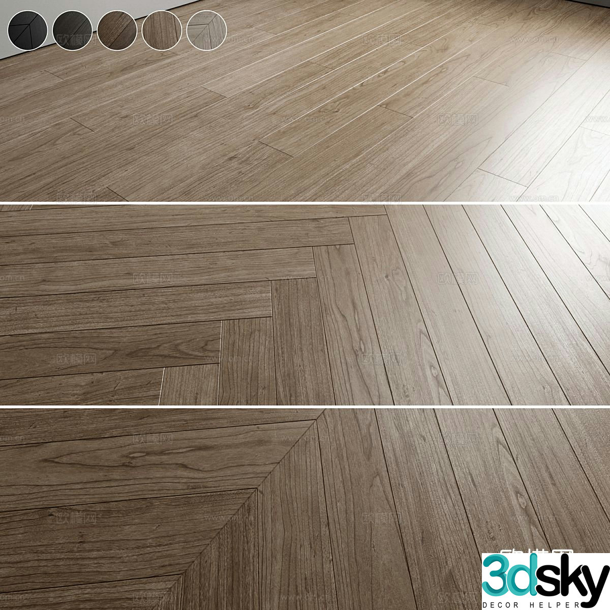 Solid wood flooring Wood flooring 3d model