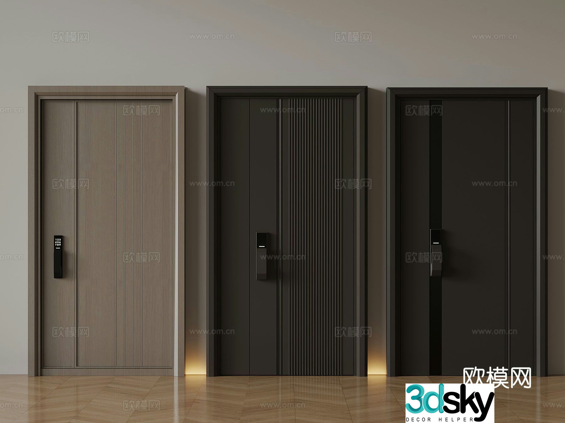 Modern entrance door security door 3d model