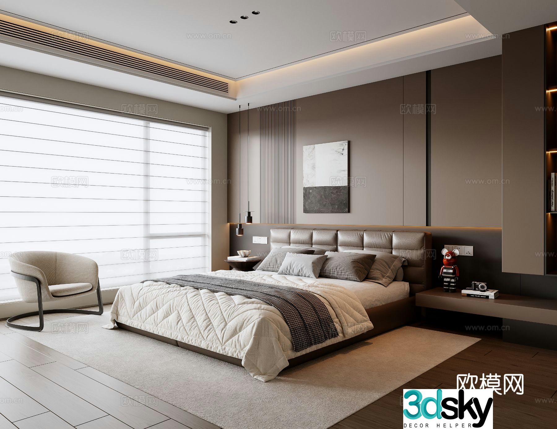 Italian bedroom master bedroom 3d model