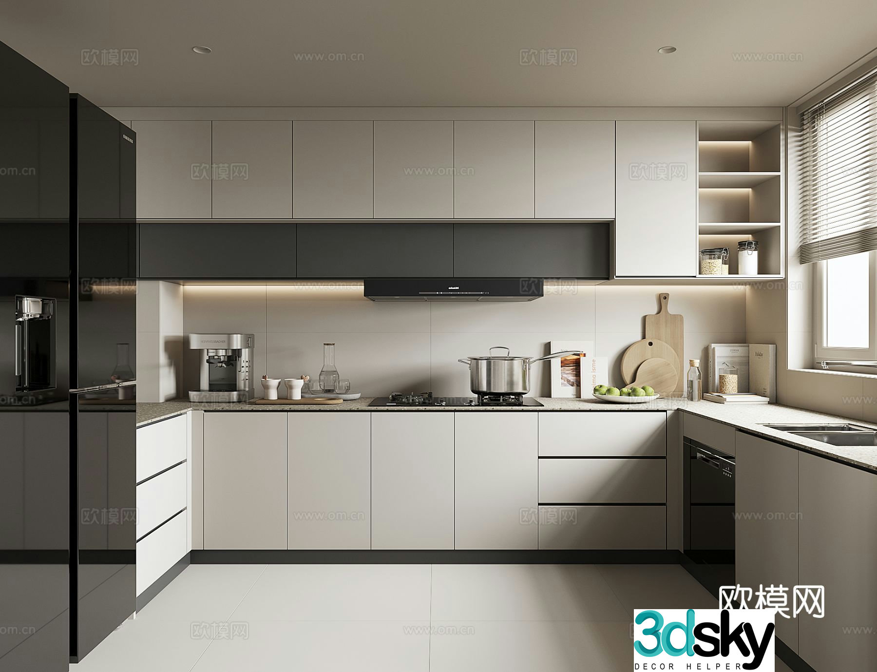 Modern home kitchen 3d model