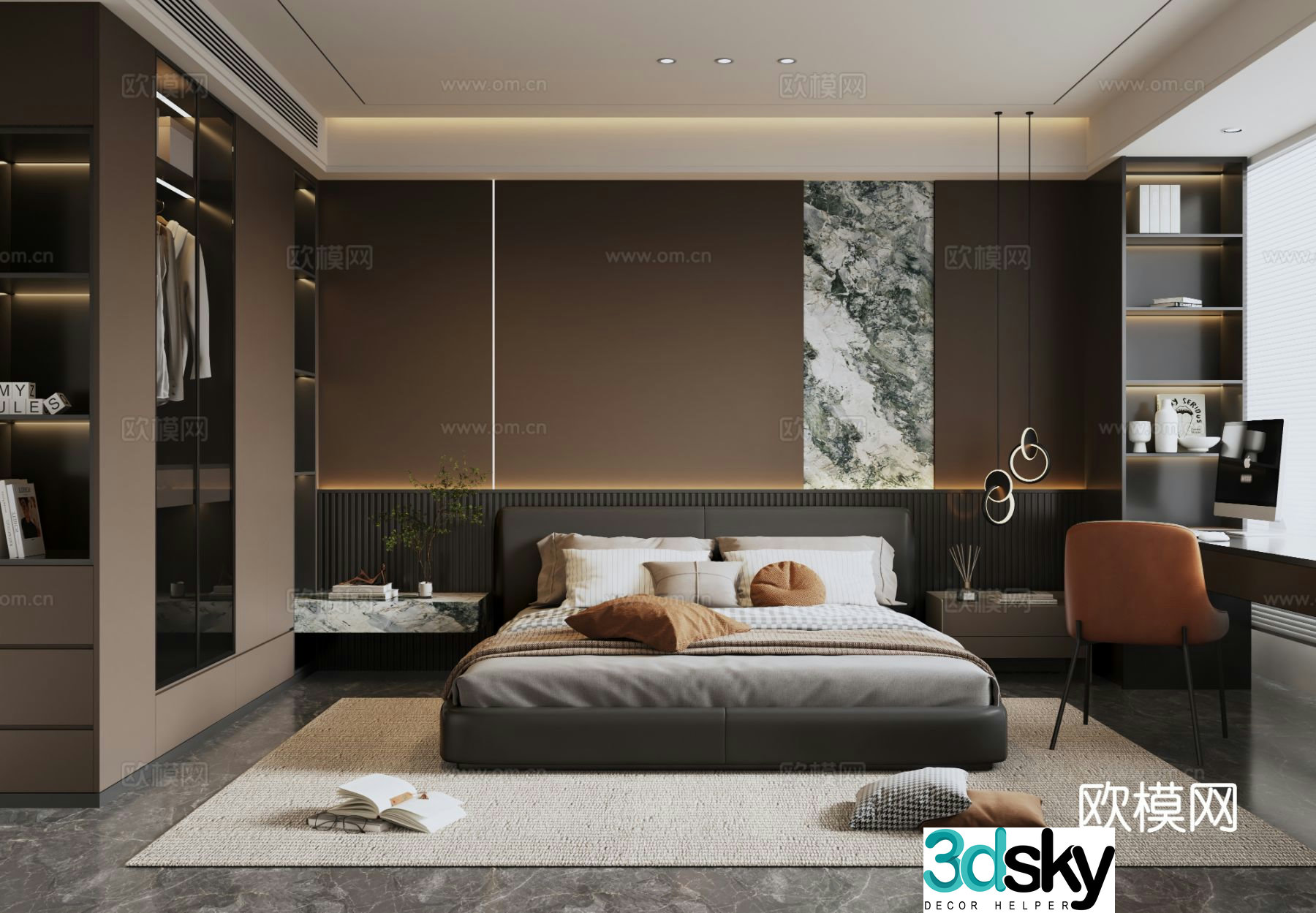 Italian style bedroom master bedroom 3d model