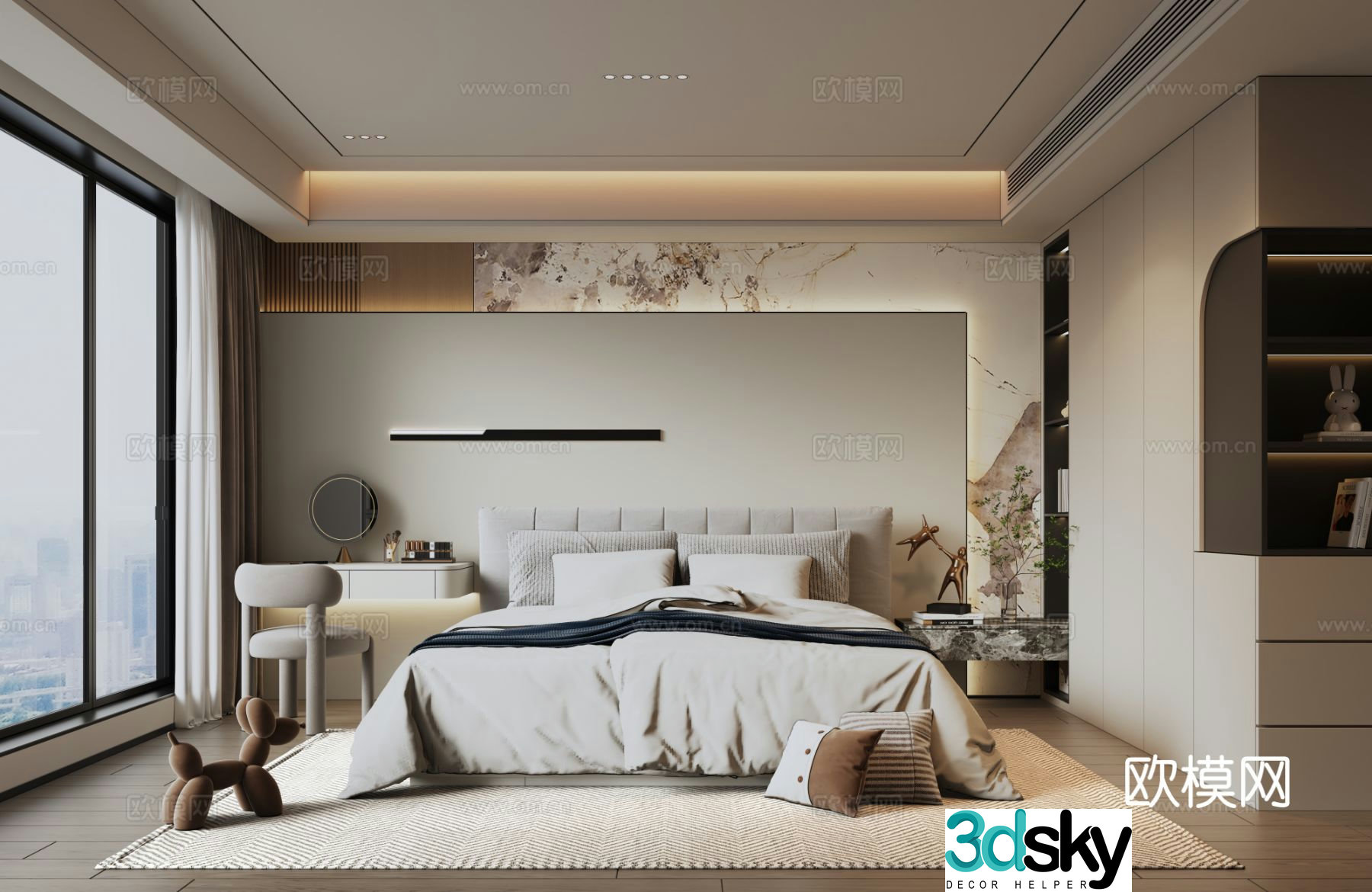 Italian style bedroom master bedroom 3d model