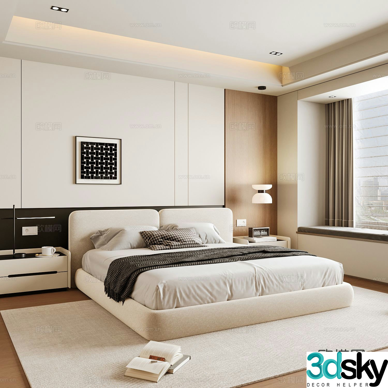 Modern home bedroom master bedroom 3d model