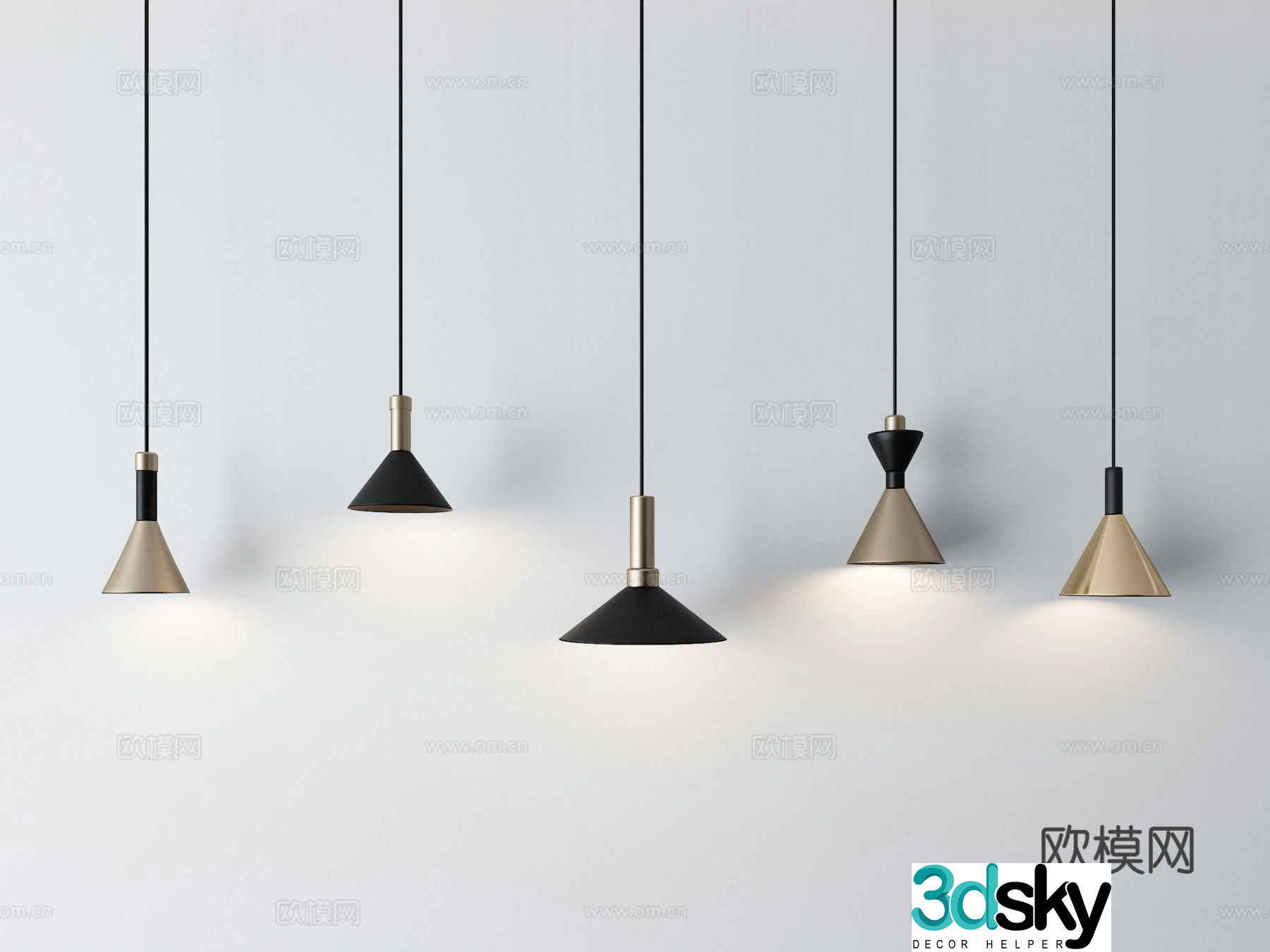 Modern small chandelier 3d model