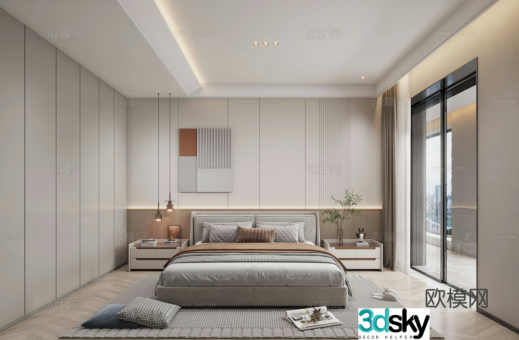 Modern bedroom second bedroom 3d model
