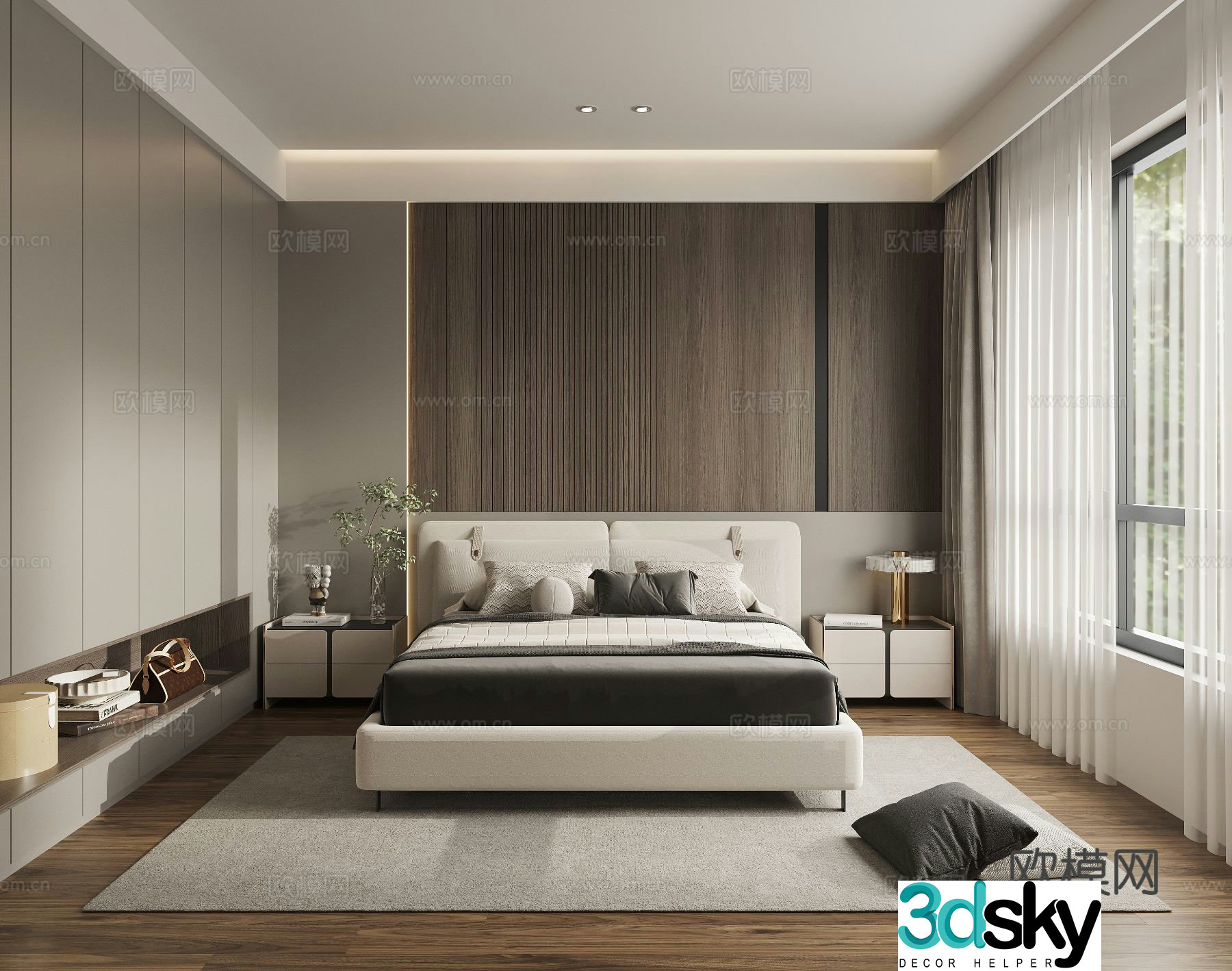 Modern bedroom second bedroom 3d model
