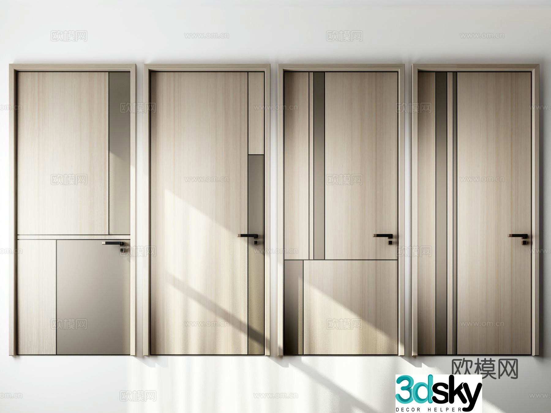 Modern door wooden door door 3d model
