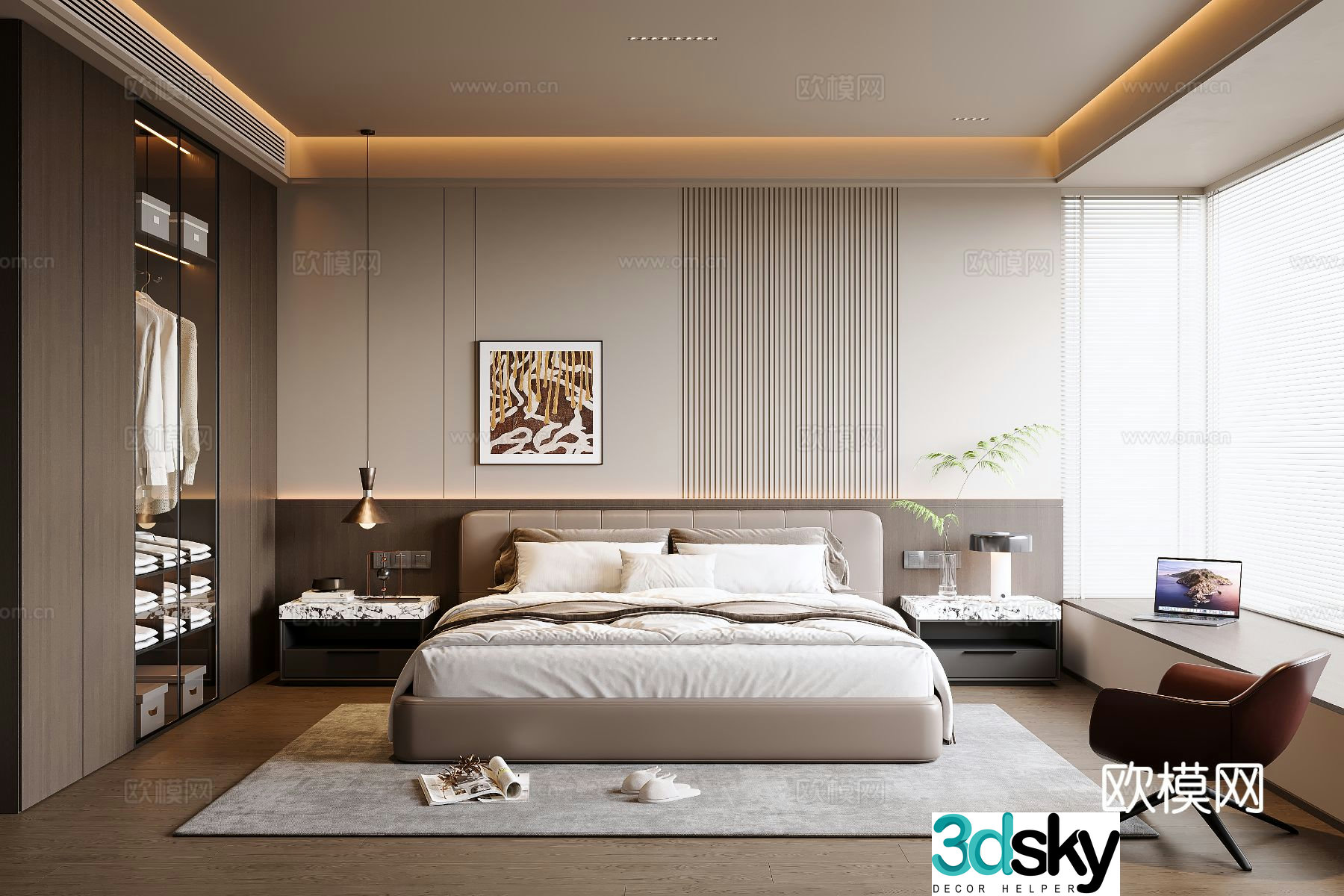 Italian home bedroom 3d model