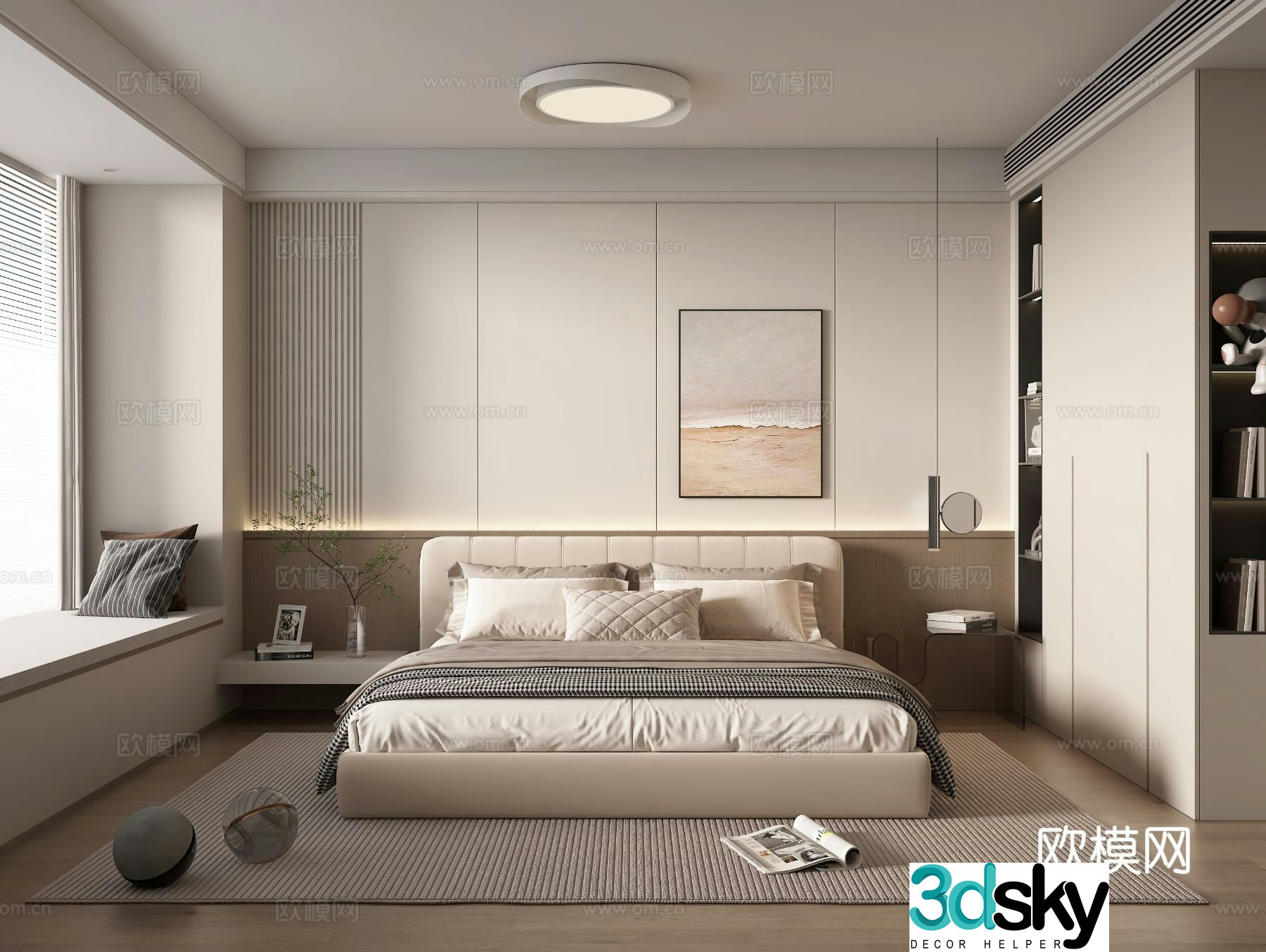 Modern home bedroom master bedroom 3d model
