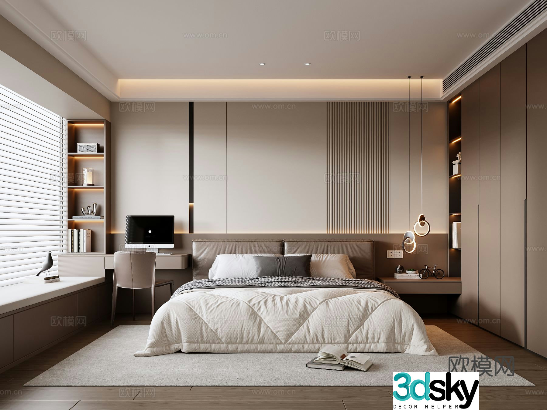Italian bedroom master bedroom 3d model